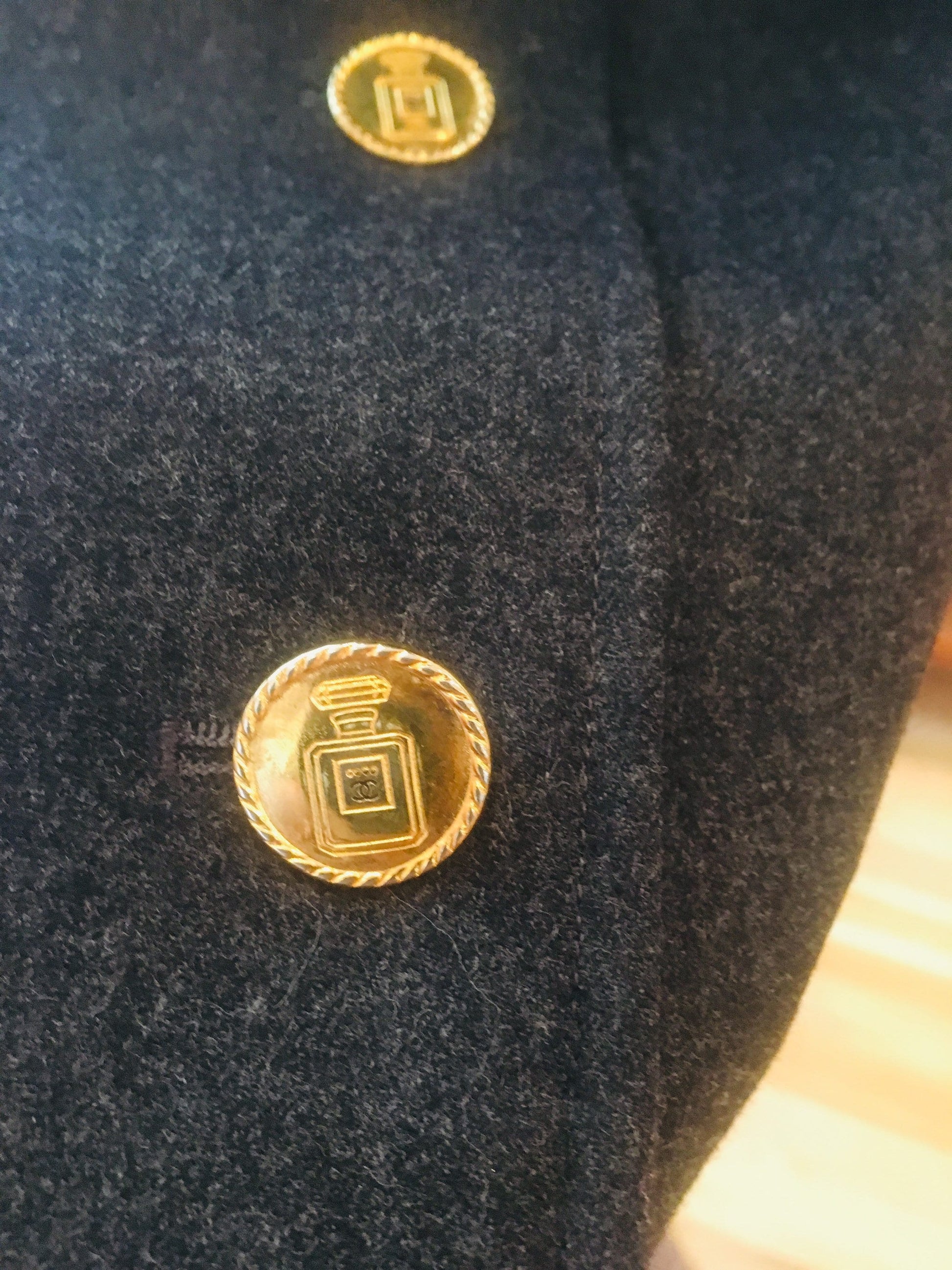 80s Vintage CHANEL Buttoned Down Wrap Skirt Chanel Midi