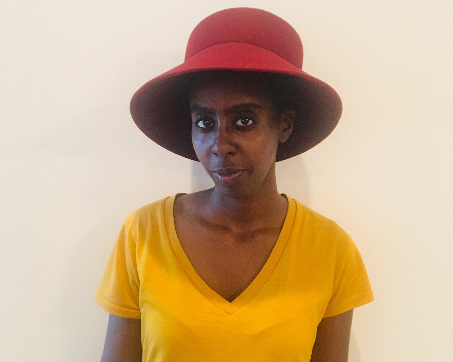 70s Wide Brim Hat / Burgundy Hat / Vintage Wool Hat / Vintage Bucket Hat