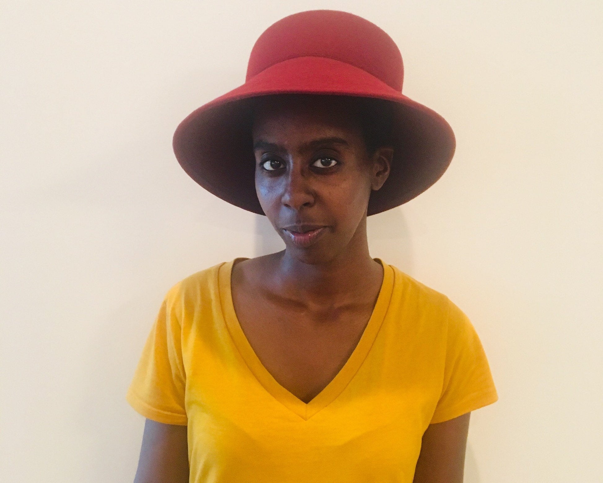 70s Wide Brim Hat / Burgundy Hat / Vintage Wool Hat / Vintage Bucket Hat