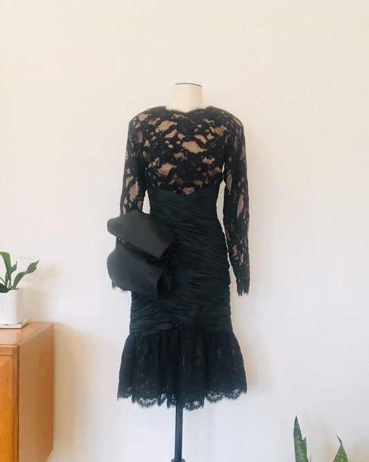Ruben PANIS Vintage Black Lace Formal Dress / Jarin by Ruben Panis / Vintage Party dress / Vintage Formal LBD