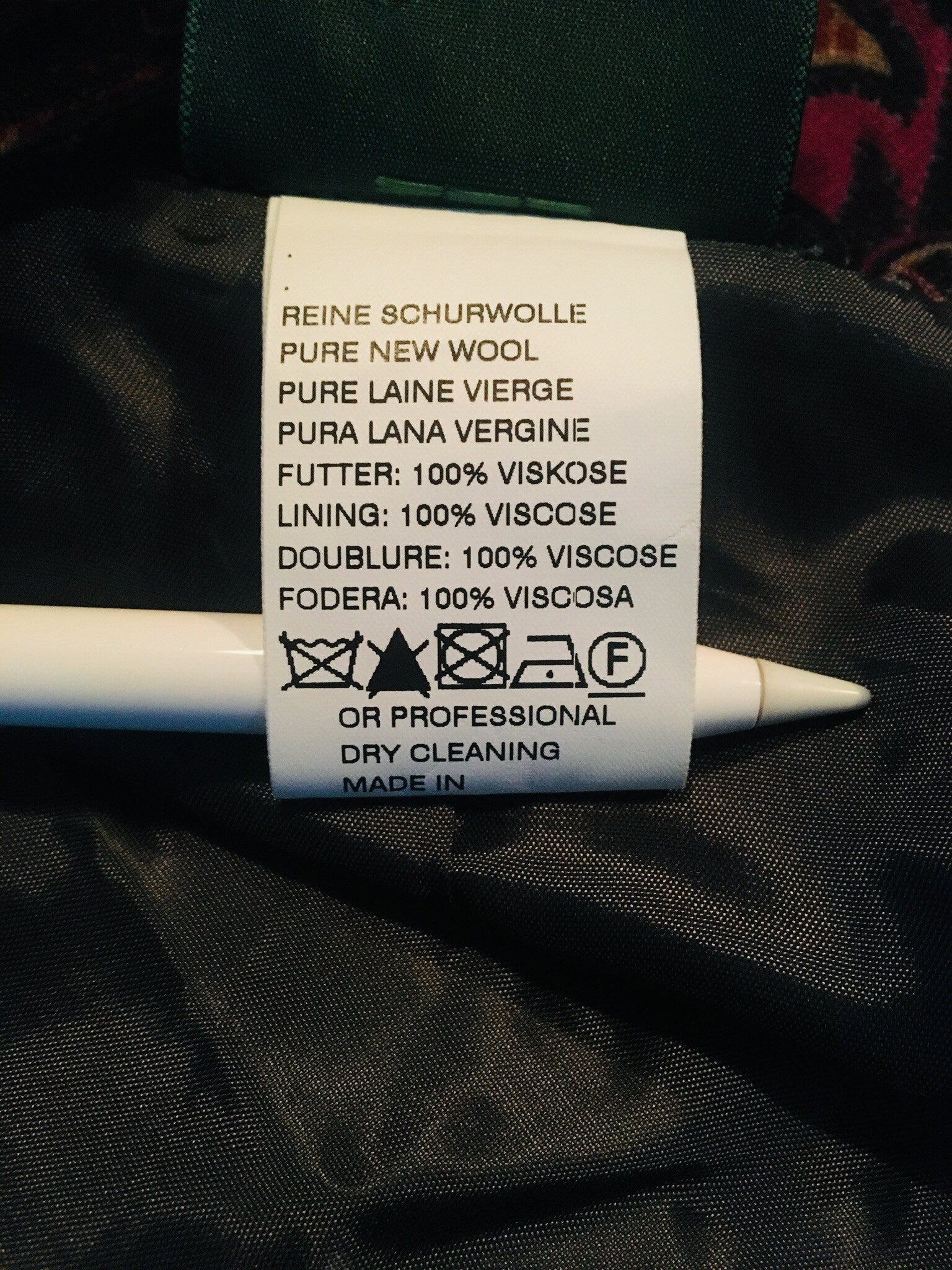 Vintage Wool Paisley Geiger of Austria Midi Half Calf Length Designer Skirt Size 34