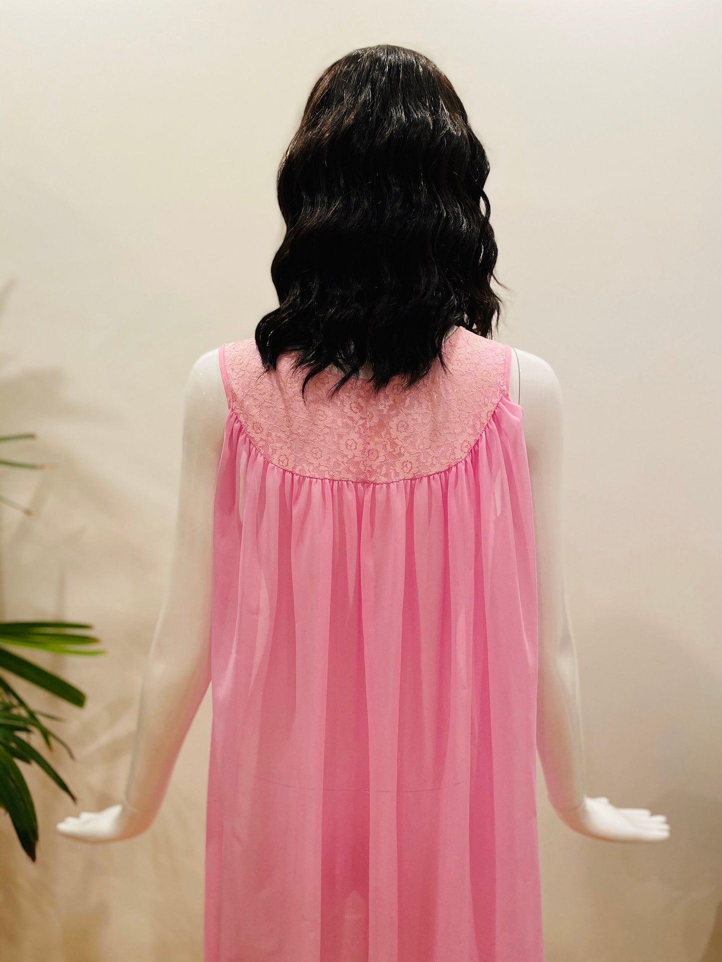 60s Mod Pink Lavender Nylon Baby Doll Negligée