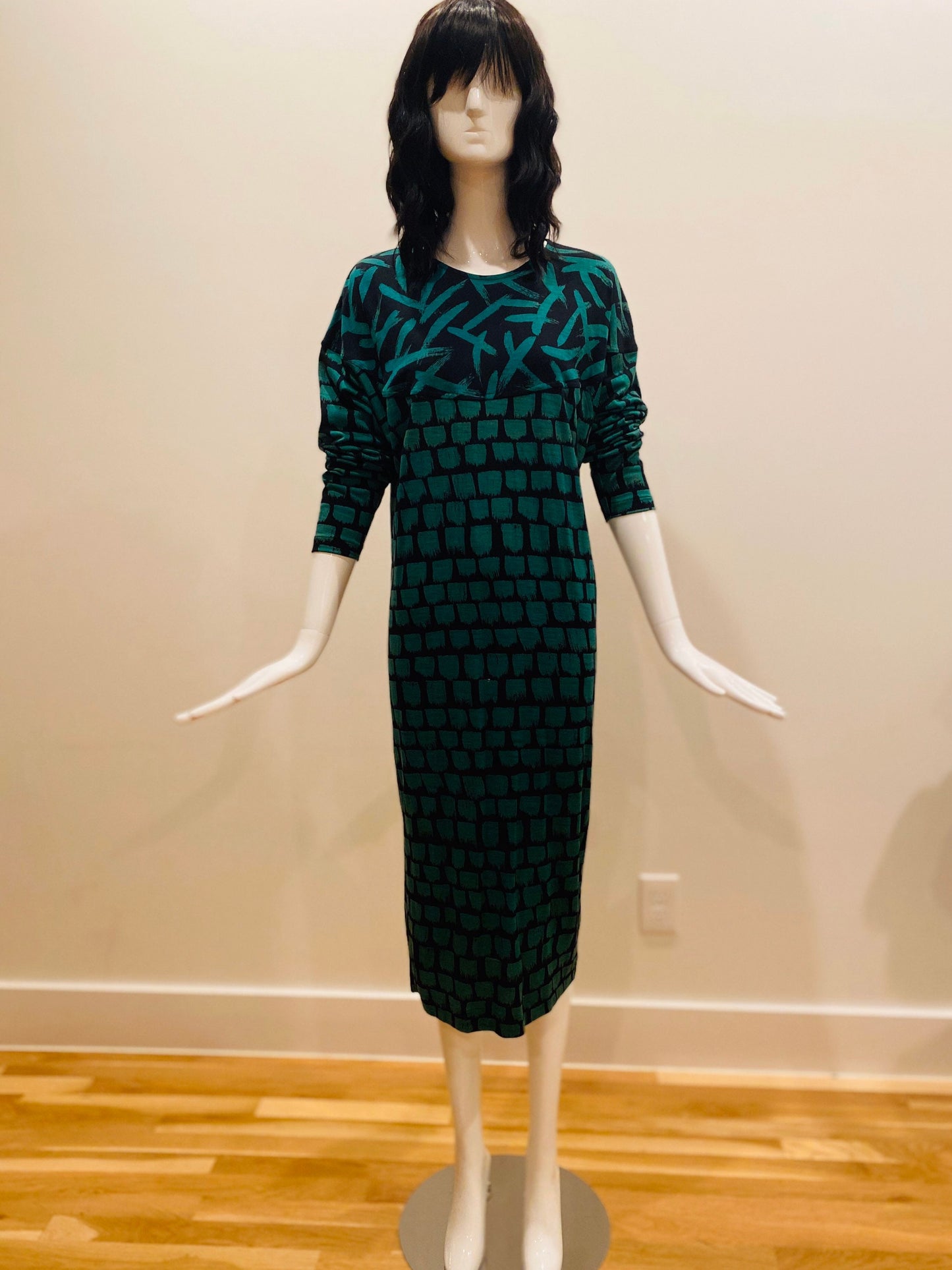 70s Missoni / Cocoon Dress / Pop Art Dress / Vintage Missoni / Vintage Green and Black Dress / Grunge Style