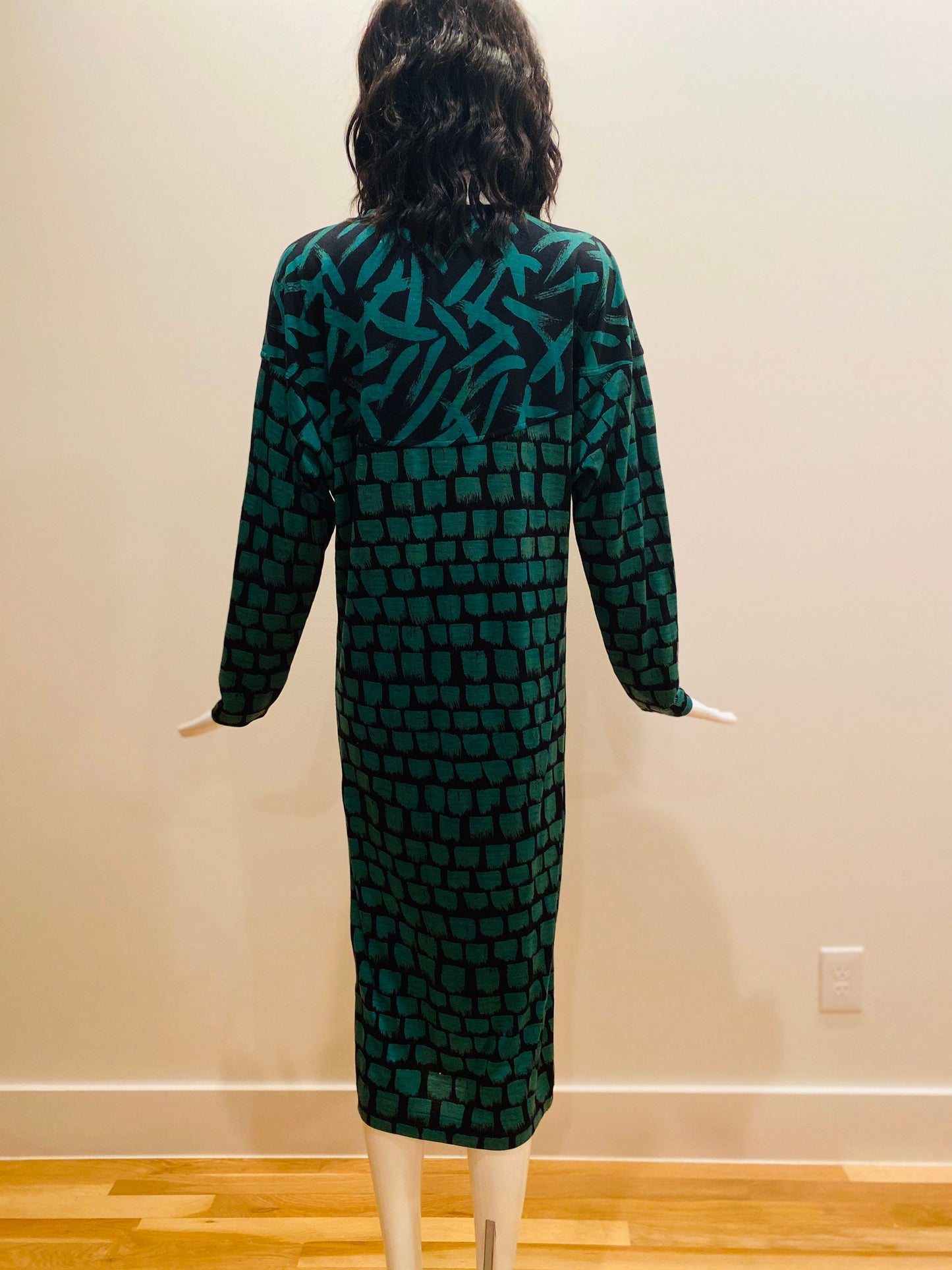 70s Missoni / Cocoon Dress / Pop Art Dress / Vintage Missoni / Vintage Green and Black Dress / Grunge Style