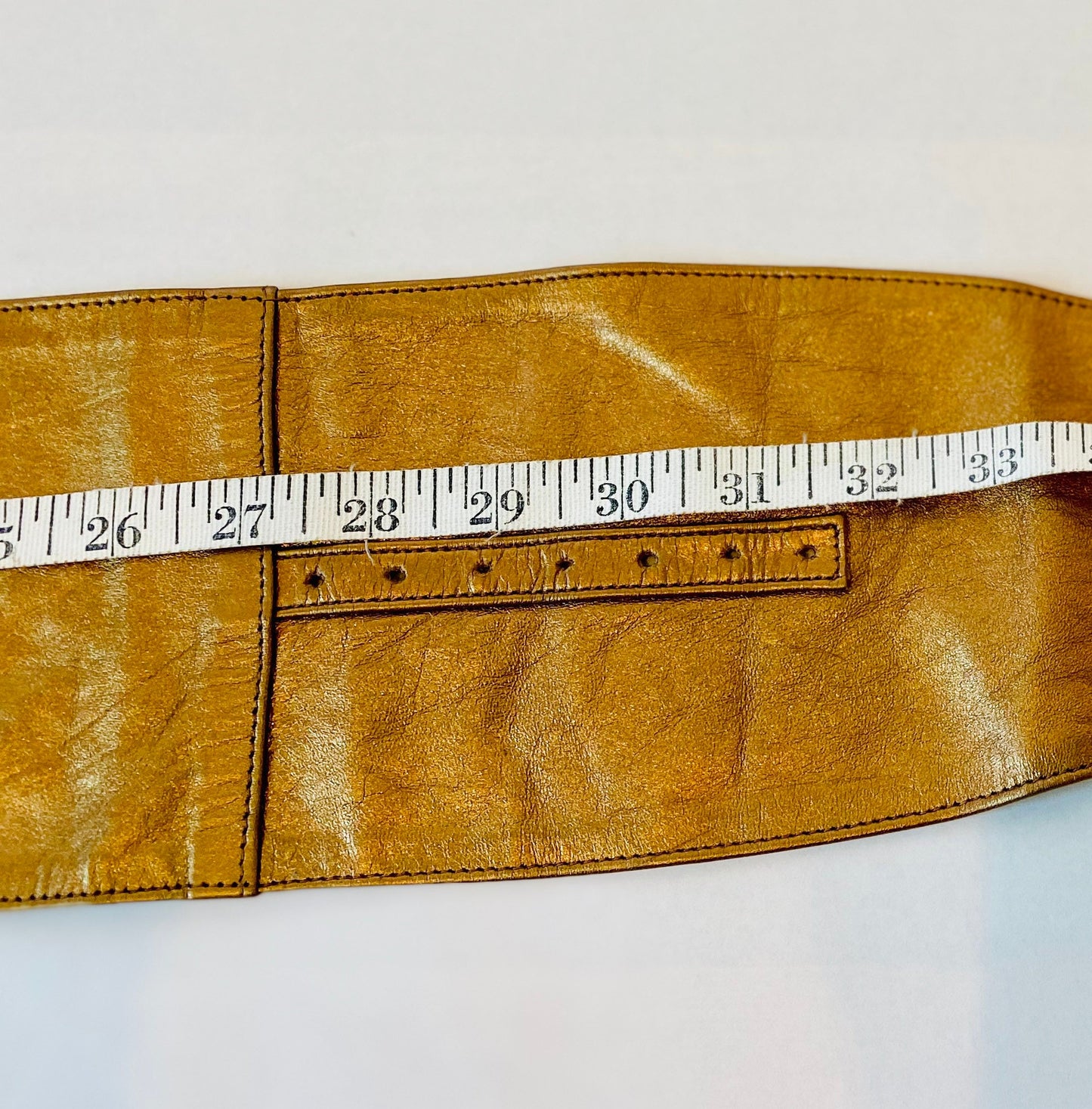 80s Wide Bronze Metallic Disco Soft Leather Hip Belt