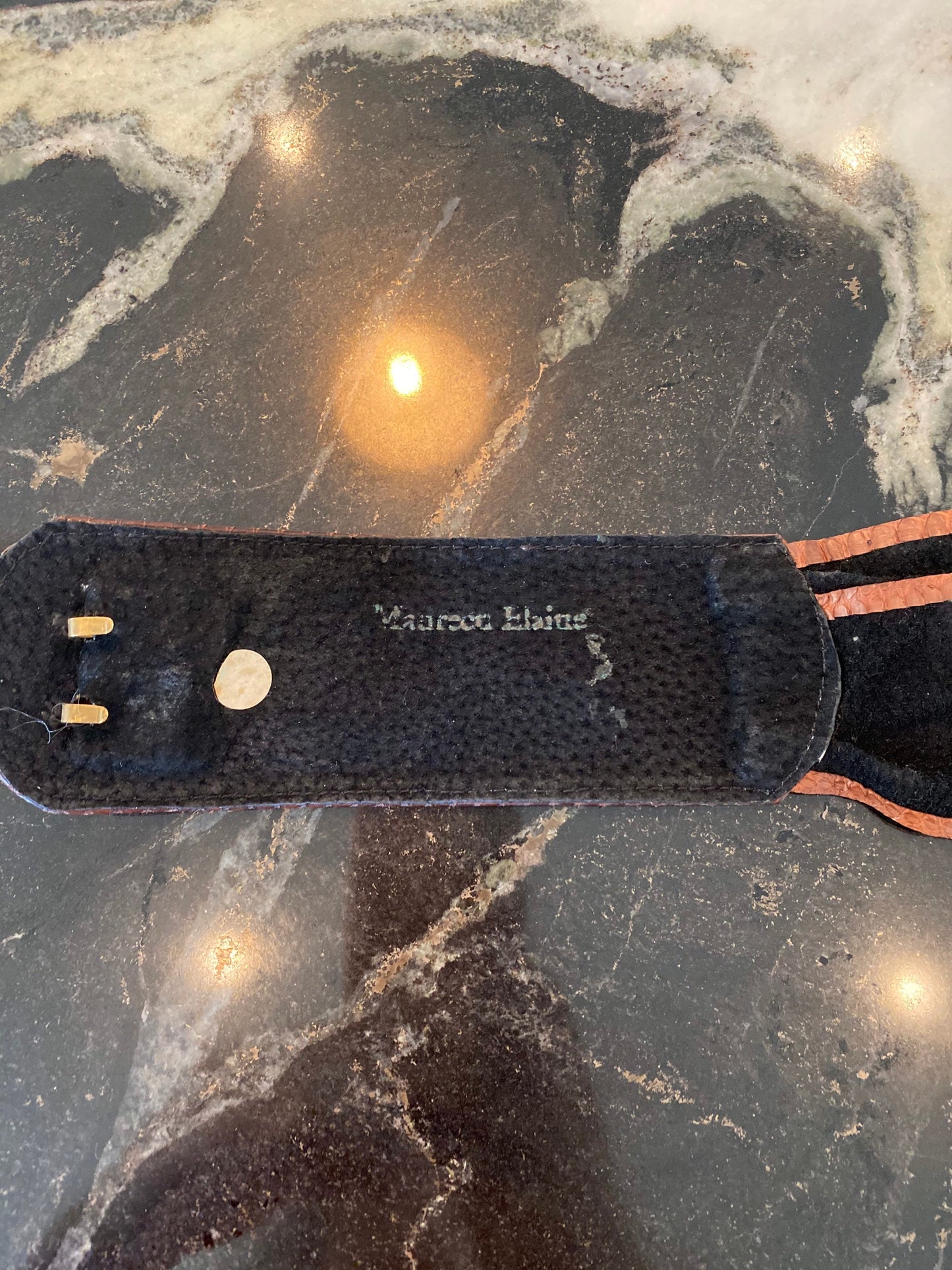 XS/Small Python Vintage High Waist Brown and Tan Neutral Wide Twisted Belt