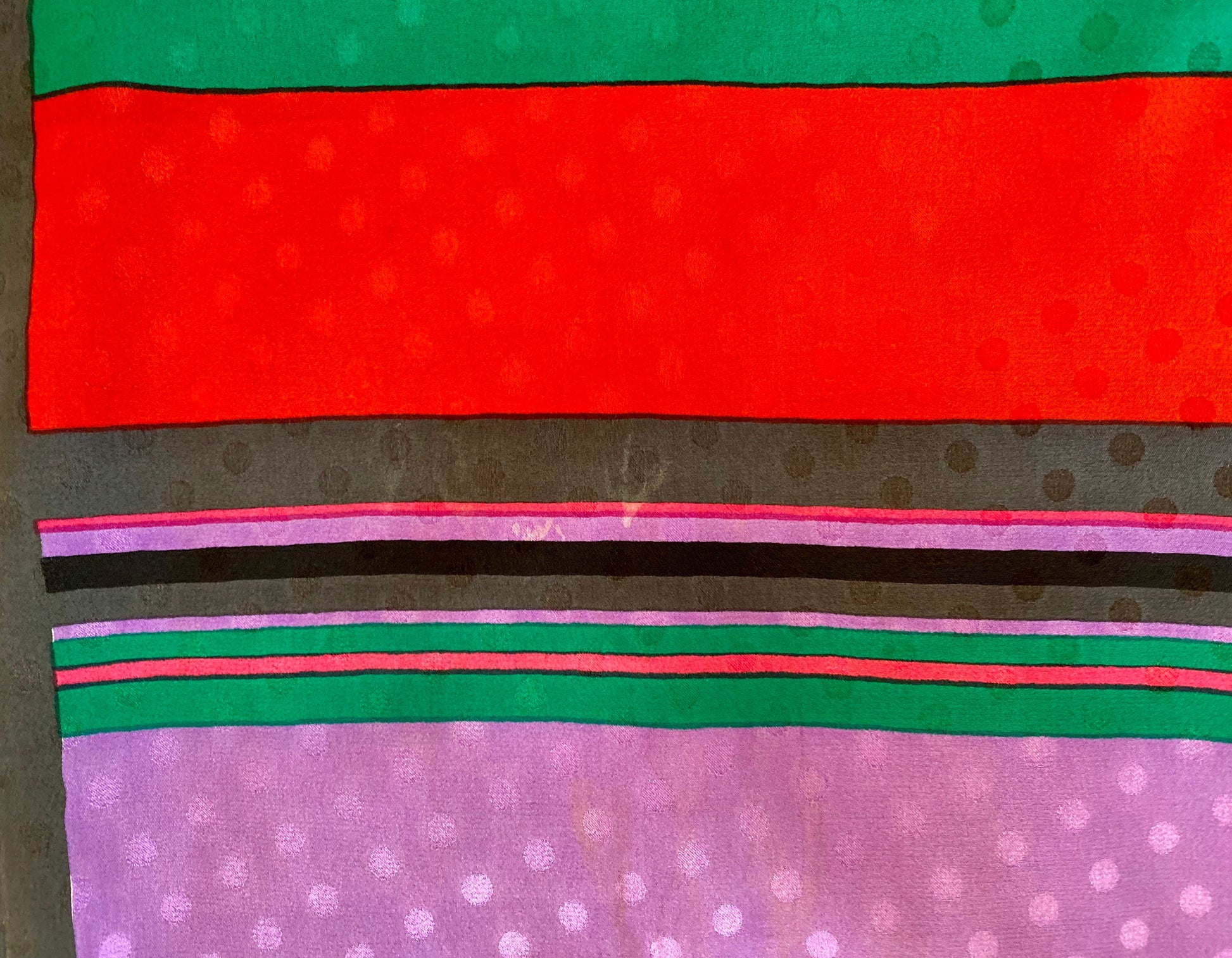70s Emanuel Ungaro Rainbow Fun Stripe Long Silk Scarf Hand Rolled 42" X 11"
