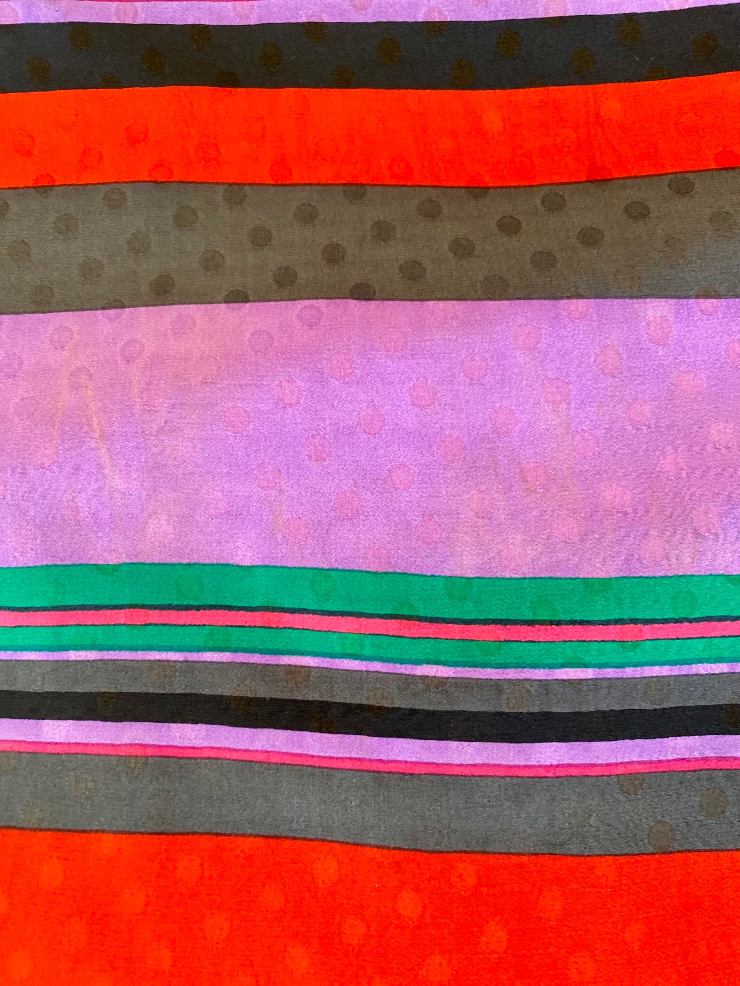 70s Emanuel Ungaro Rainbow Fun Stripe Long Silk Scarf Hand Rolled 42" X 11"