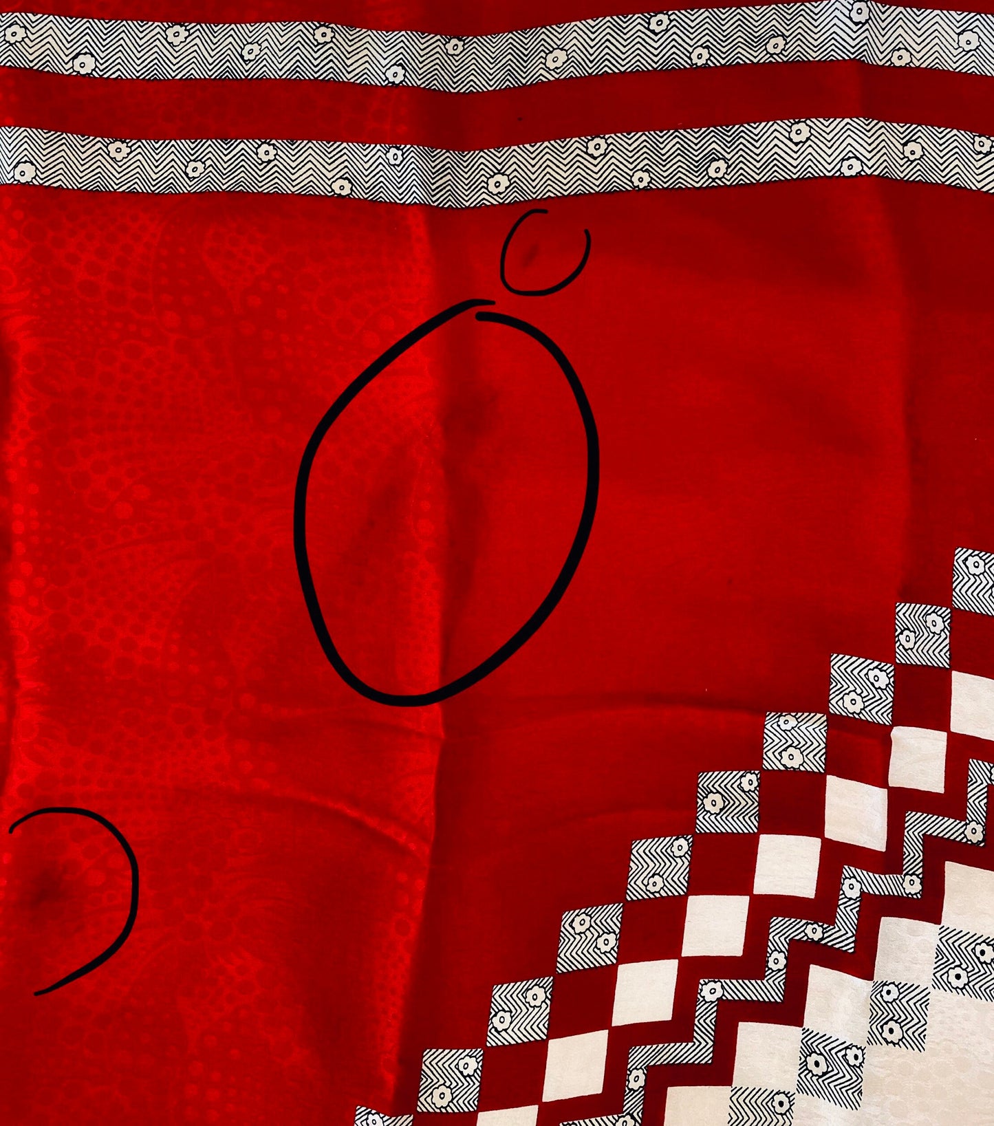 70s Geoffrey Beene Art Deco Floral Silk Square Scarf 26" X 26"