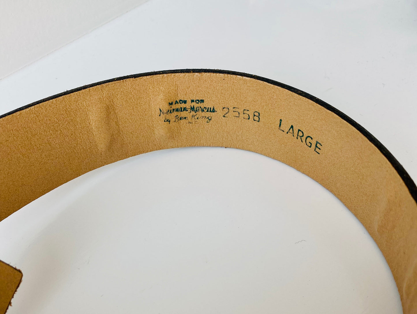 40s Neiman Marcus Ben King Brown Letaher Monkey Belt 33” 34”