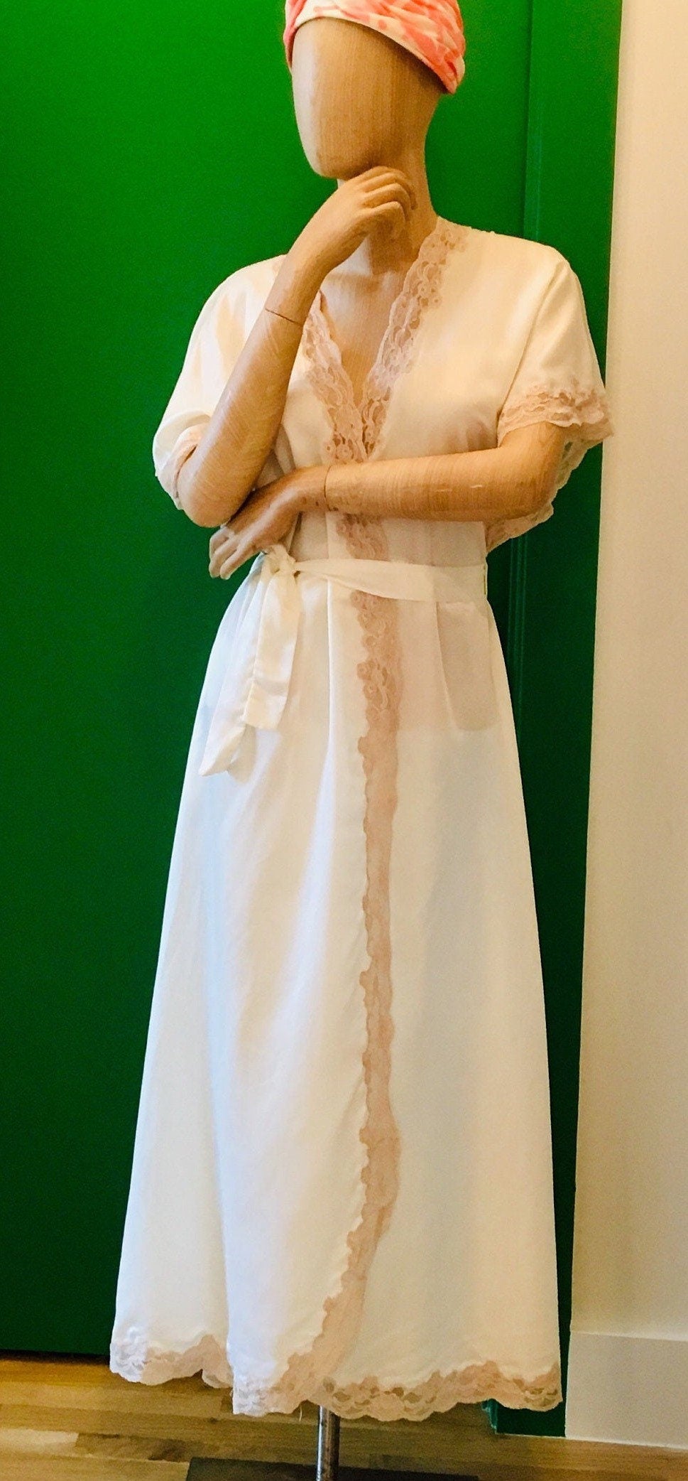 50s Hollywood Glam Nylon Robe / Rare Vintage Lingerie / Vintage Glam Lingerie / Wedding Lingerie / Mindy Rose