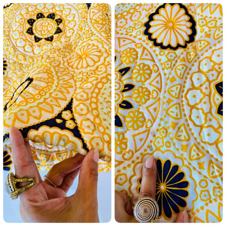 60s Dynasty Hong Kong Retro Printed Long Sleeves Quilted Maxi Hostess Dress