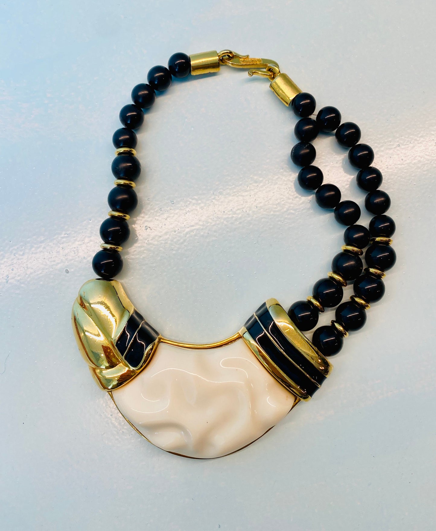 Disco Era Signed Alexis KIRK Statement Necklace Huge!