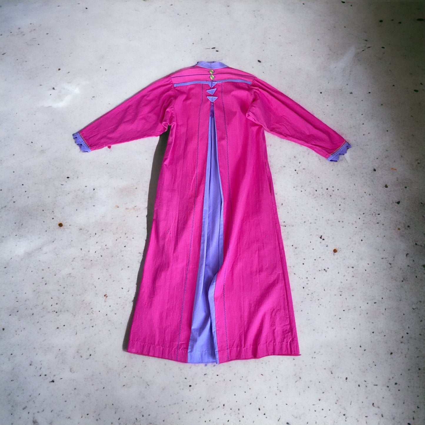 80s Opus 1 Pink Cotton Mexican Caftan
