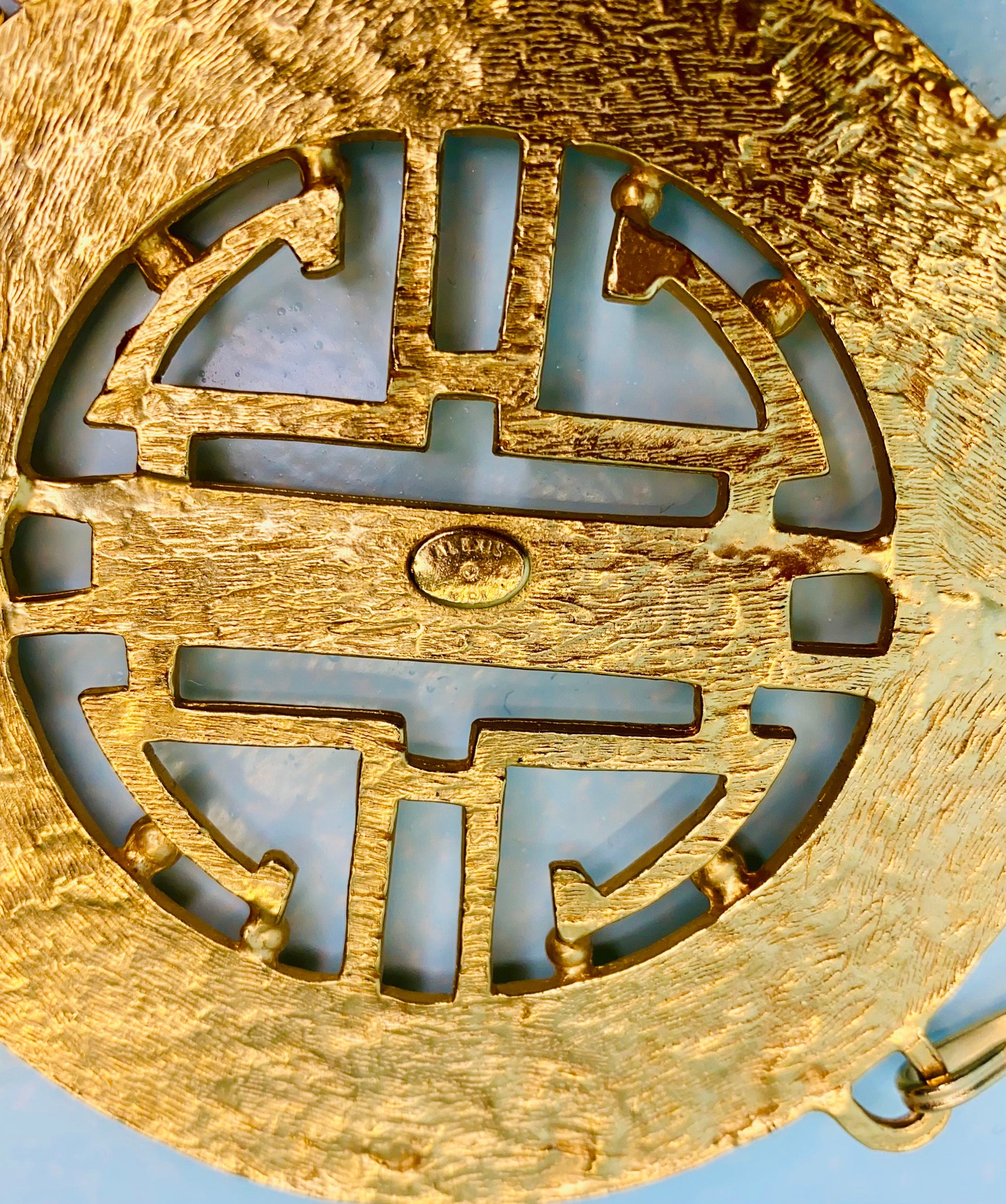 Alexis KIRK Museum Worthy Massive Gold Plated Etruscan Pendant Necklace / Body Necklace