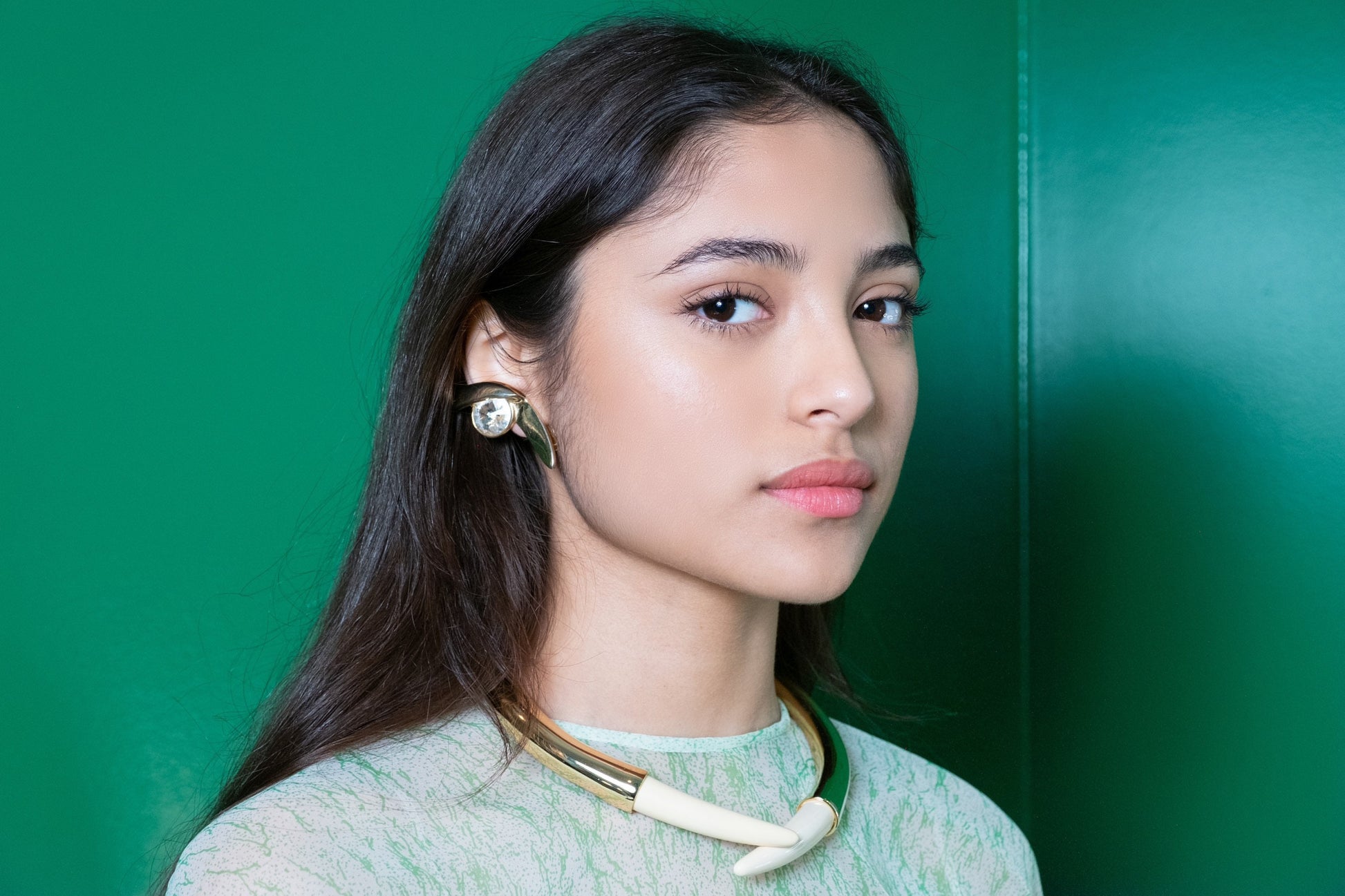 70s Alexis KIRK Huge Crystal Gold Plated Disco Clip On Earrings