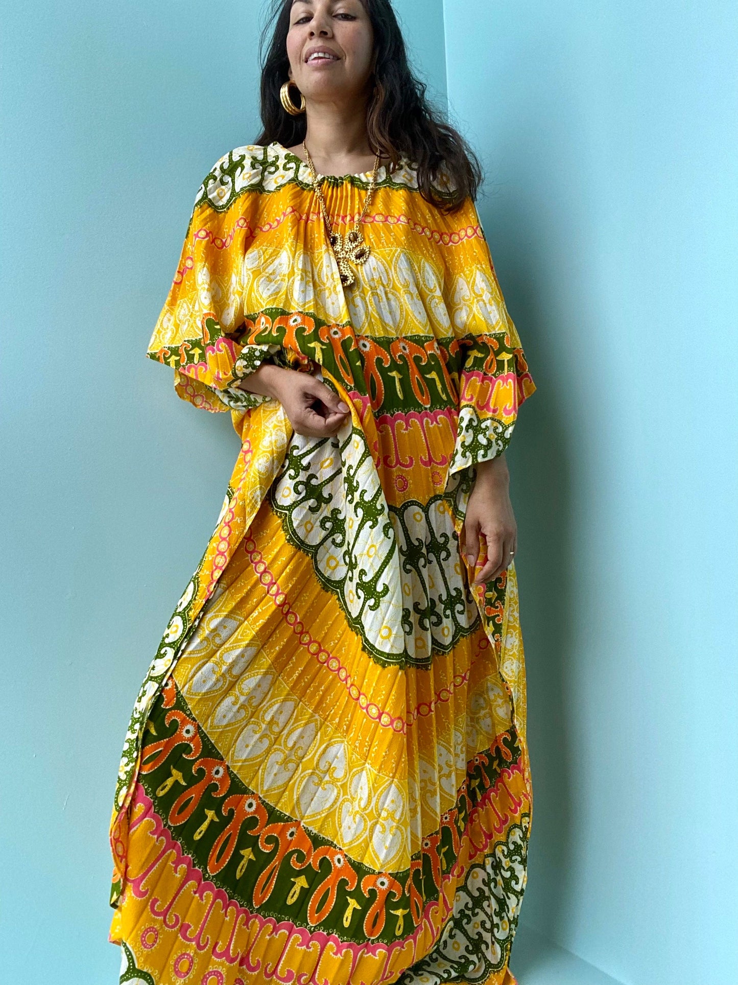 Georgie KEYLOUN Accordion Pleated Maxi Caftan