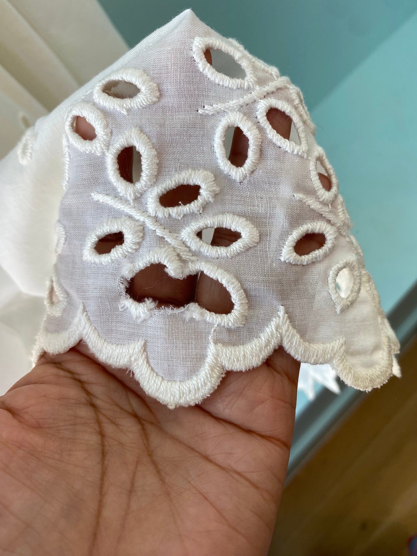 80s Albert Capraro White Eyelet Cotton Dress