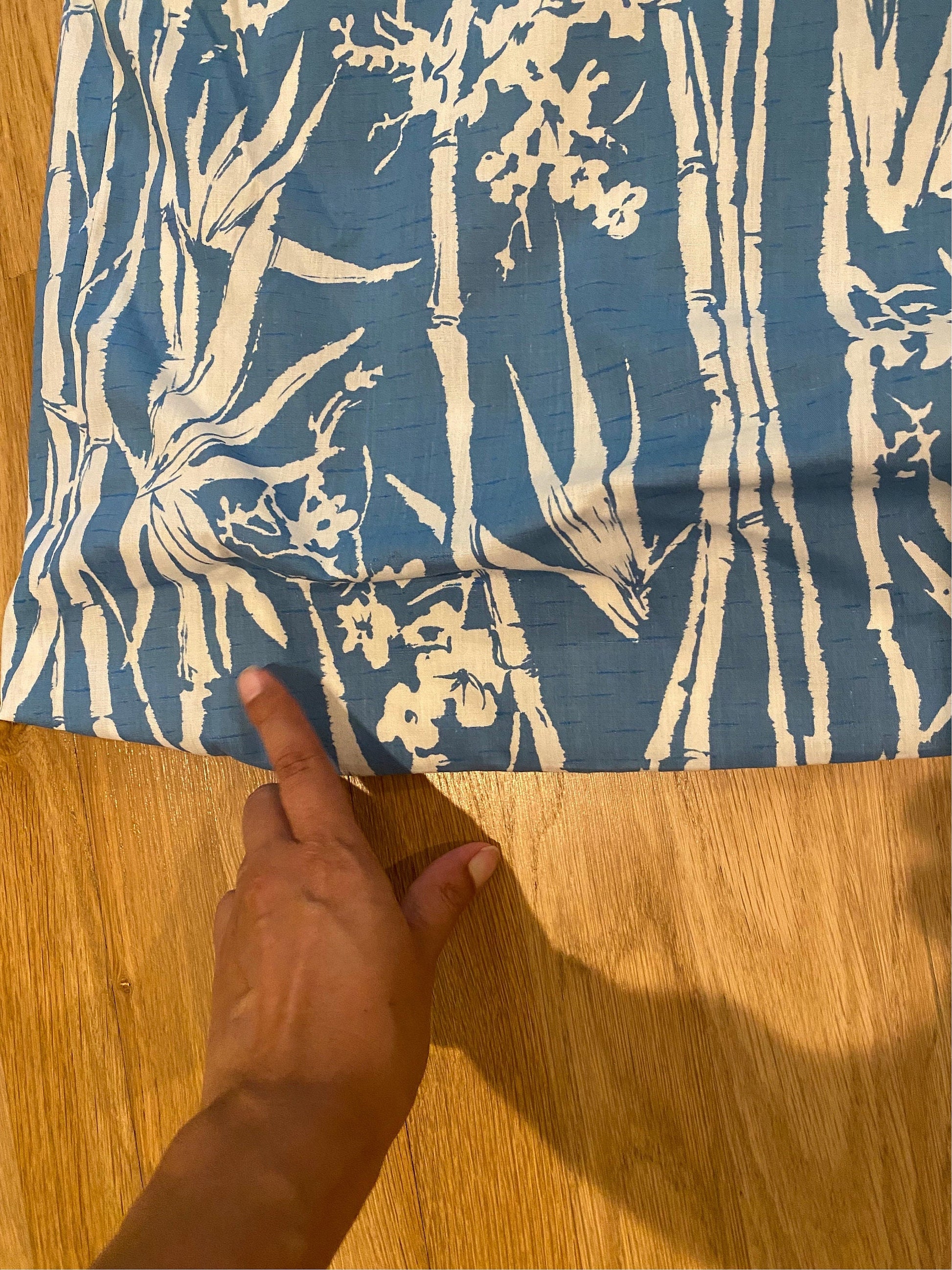 60s Mollie PARNIS Tikki Blue One Shoulder Cotton Maxi