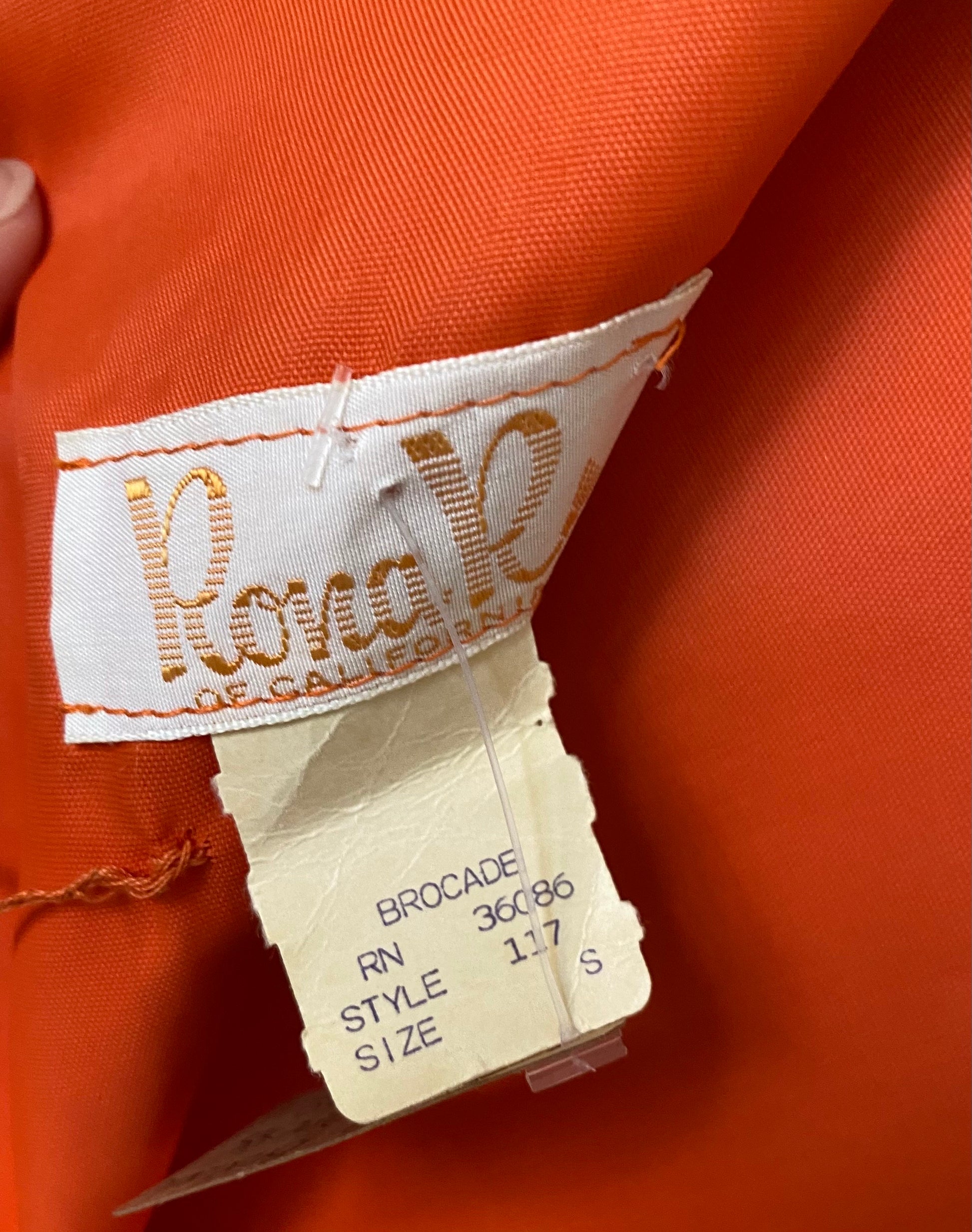 60s Rona California Brocade Maxi Tunic Dress