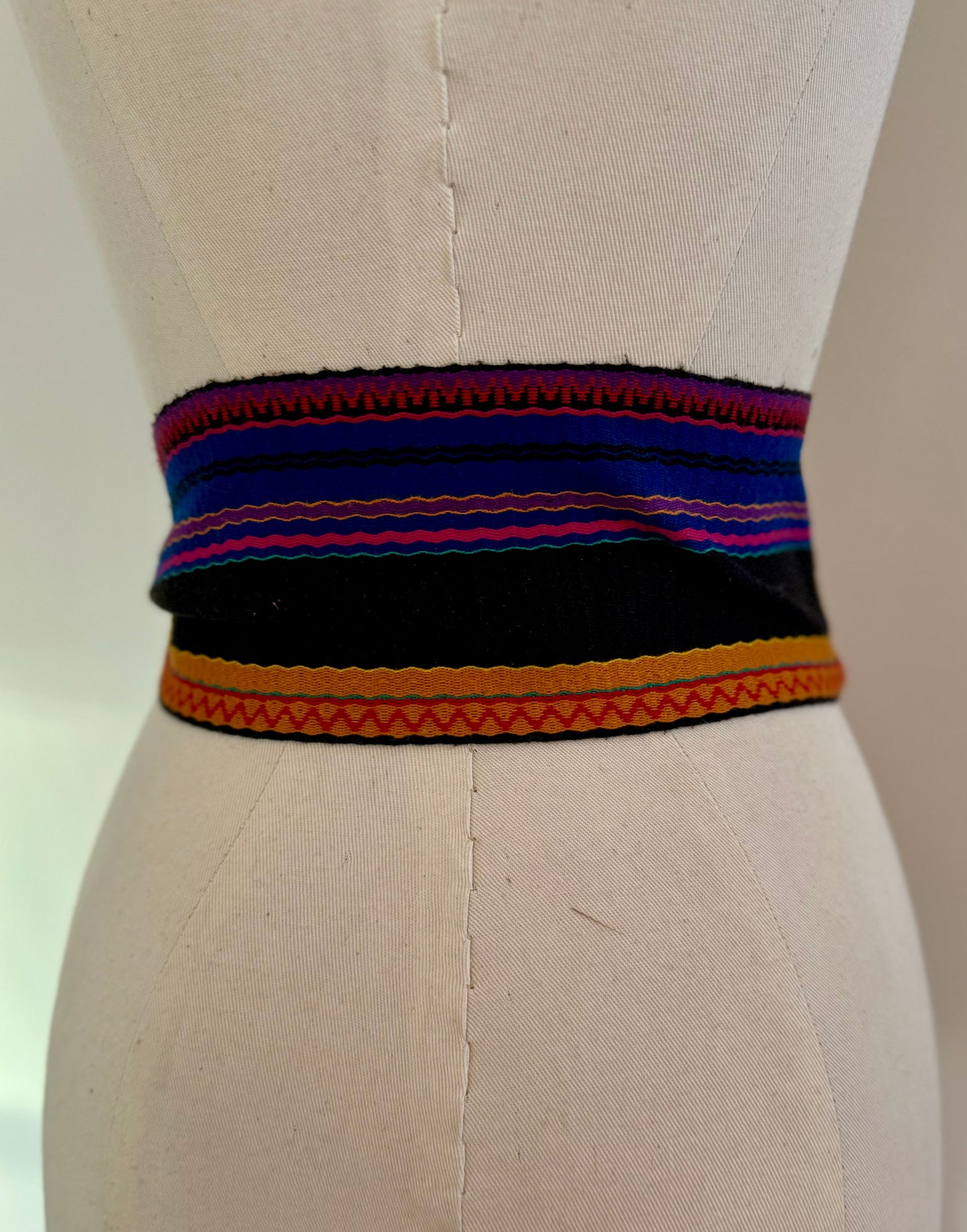 80s Christian Dior Boho Woven Multi Color Sash Belt