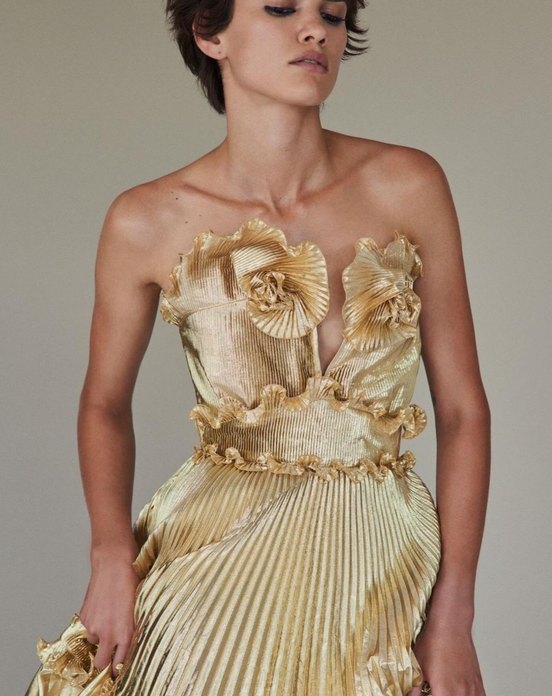 Zandra Rhodes 1977 Pat Cleveland Archival Metallic Dress!