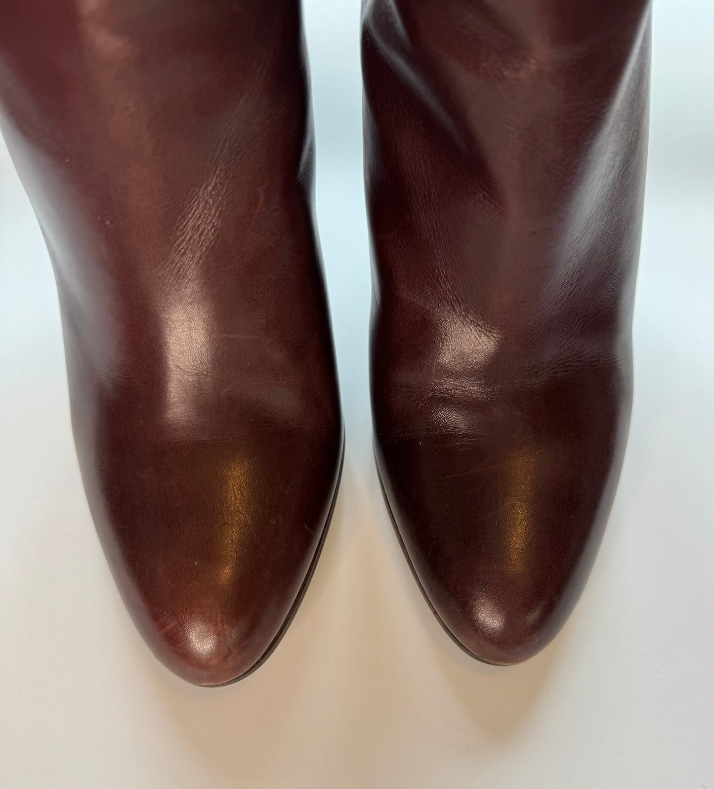 Vintage Tall Italian Burgundy Leather Boots
