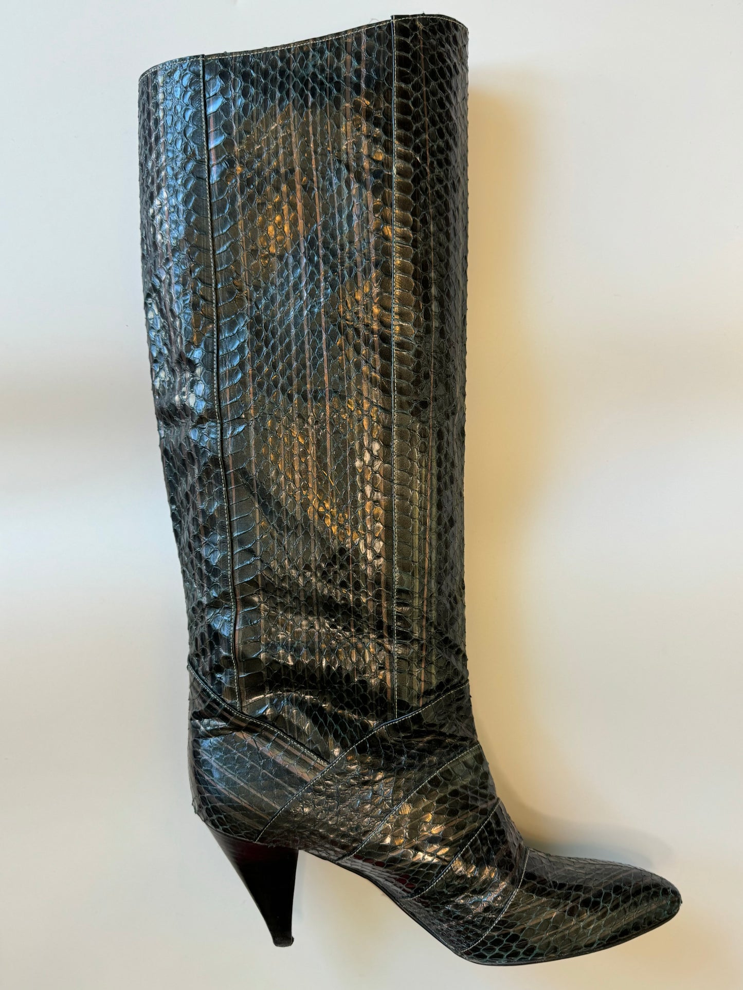 Disco Era Snake Skin Tall Boots