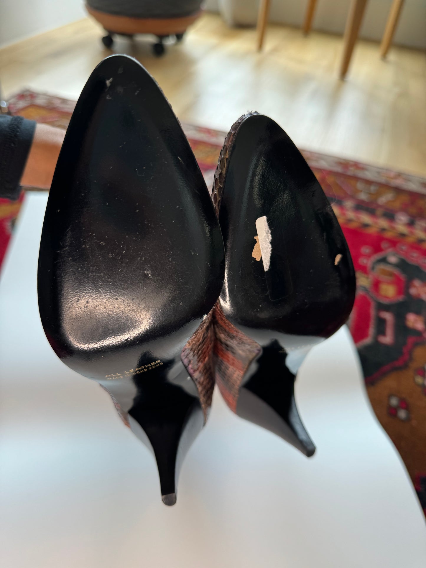 80s Disco Snake Skin Patchwork High Heel Tall Boots