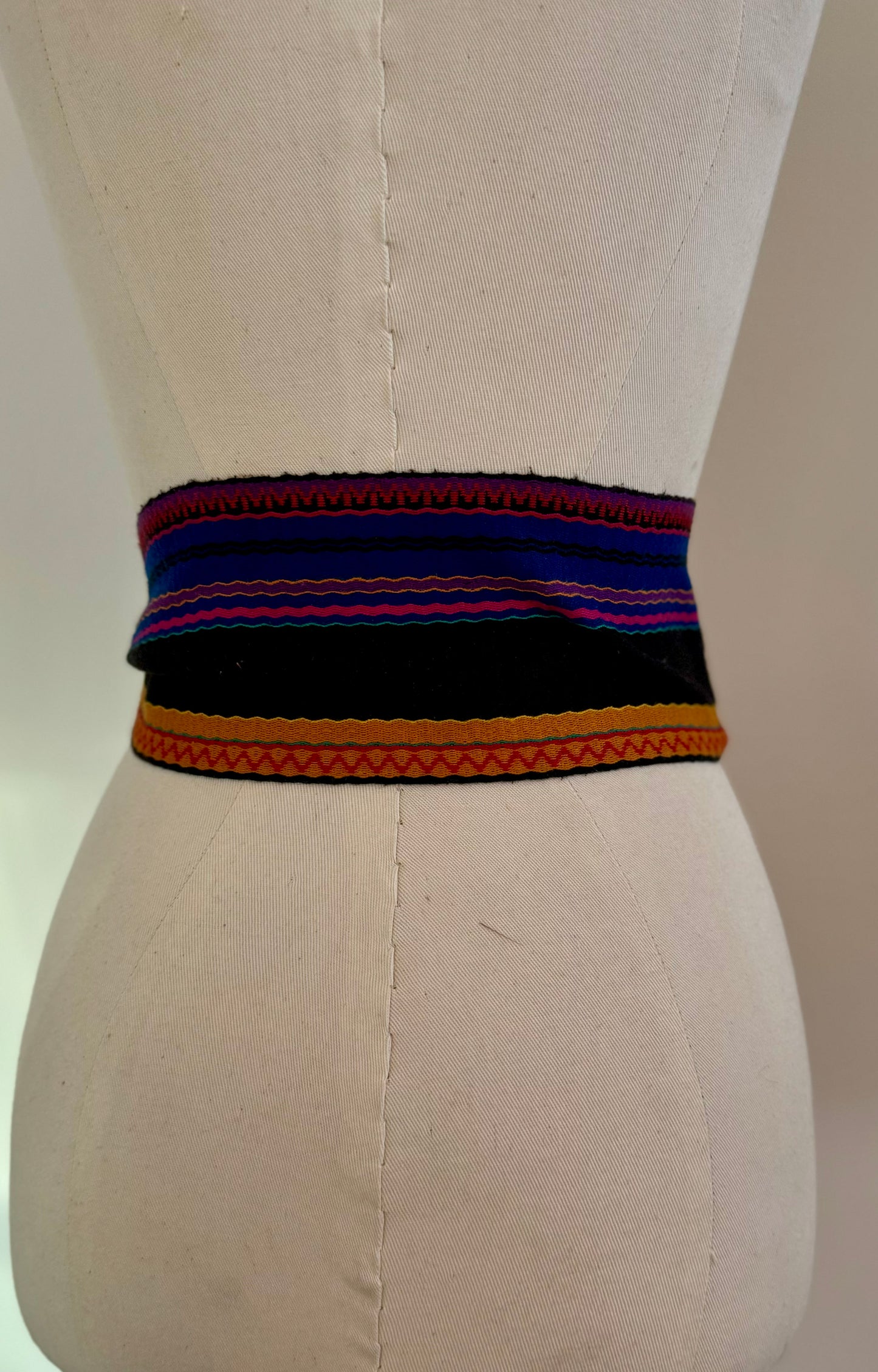 80s Christian Dior Boho Woven Multi Color Sash Belt