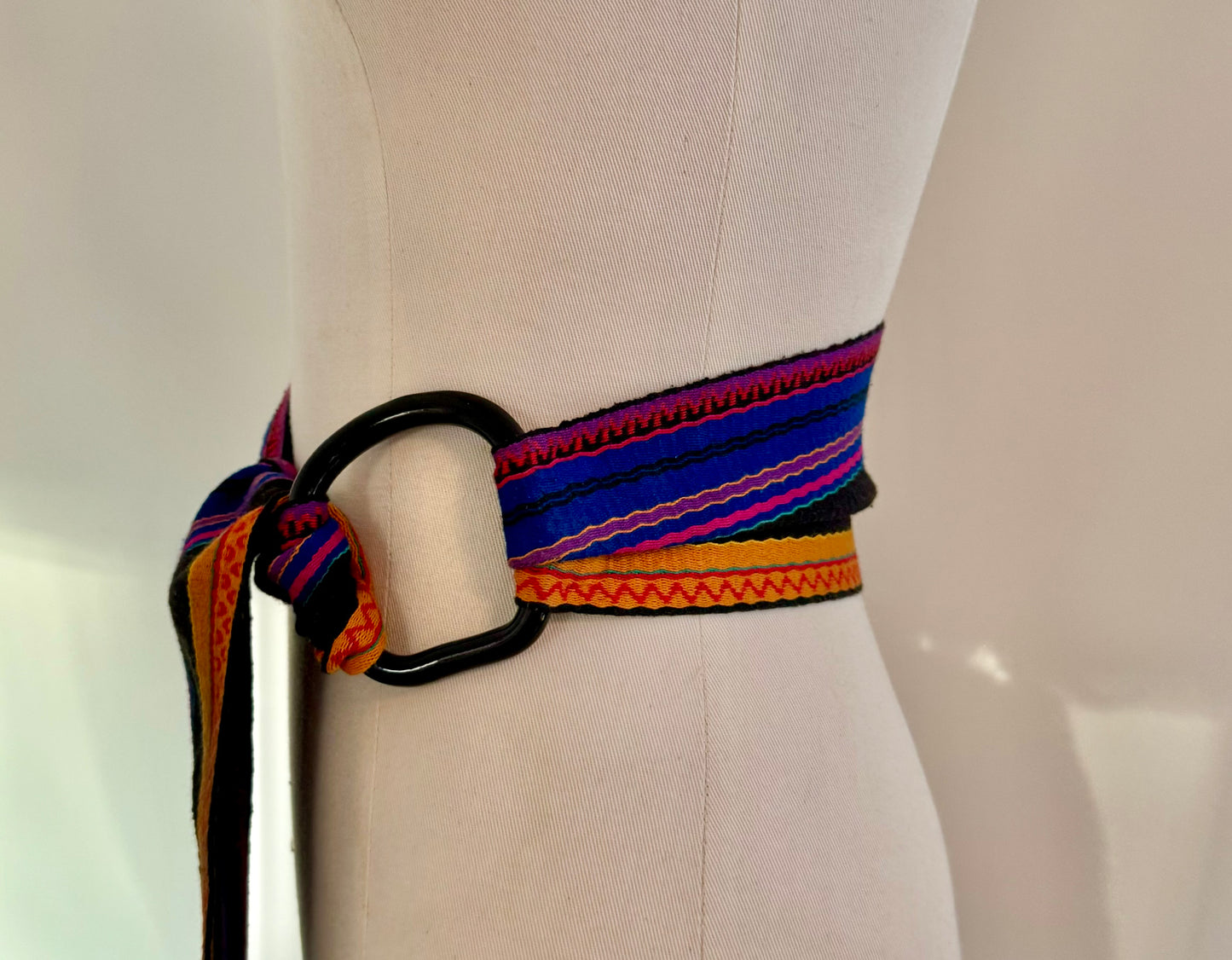 80s Christian Dior Boho Woven Multi Color Sash Belt