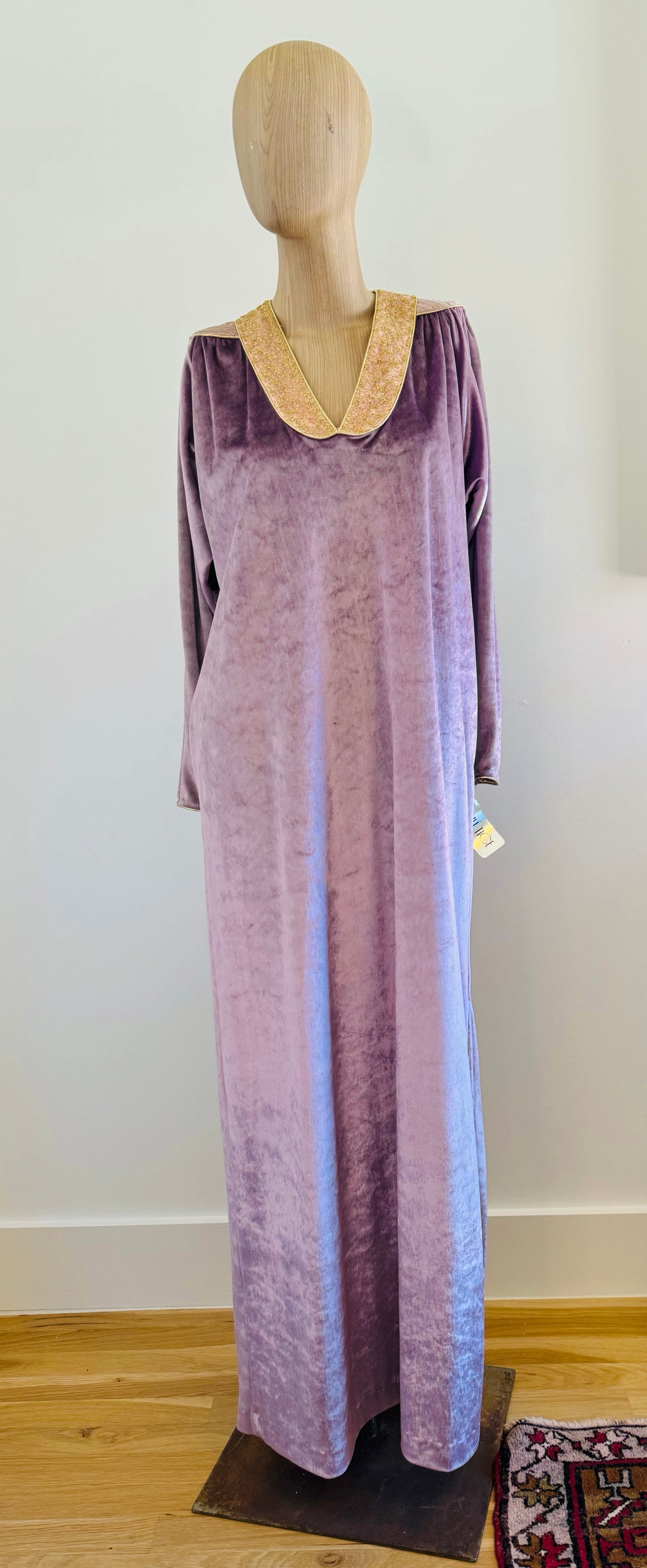 80's Bill Tice NWT Lilac Iridescent Velour Regal Caftan