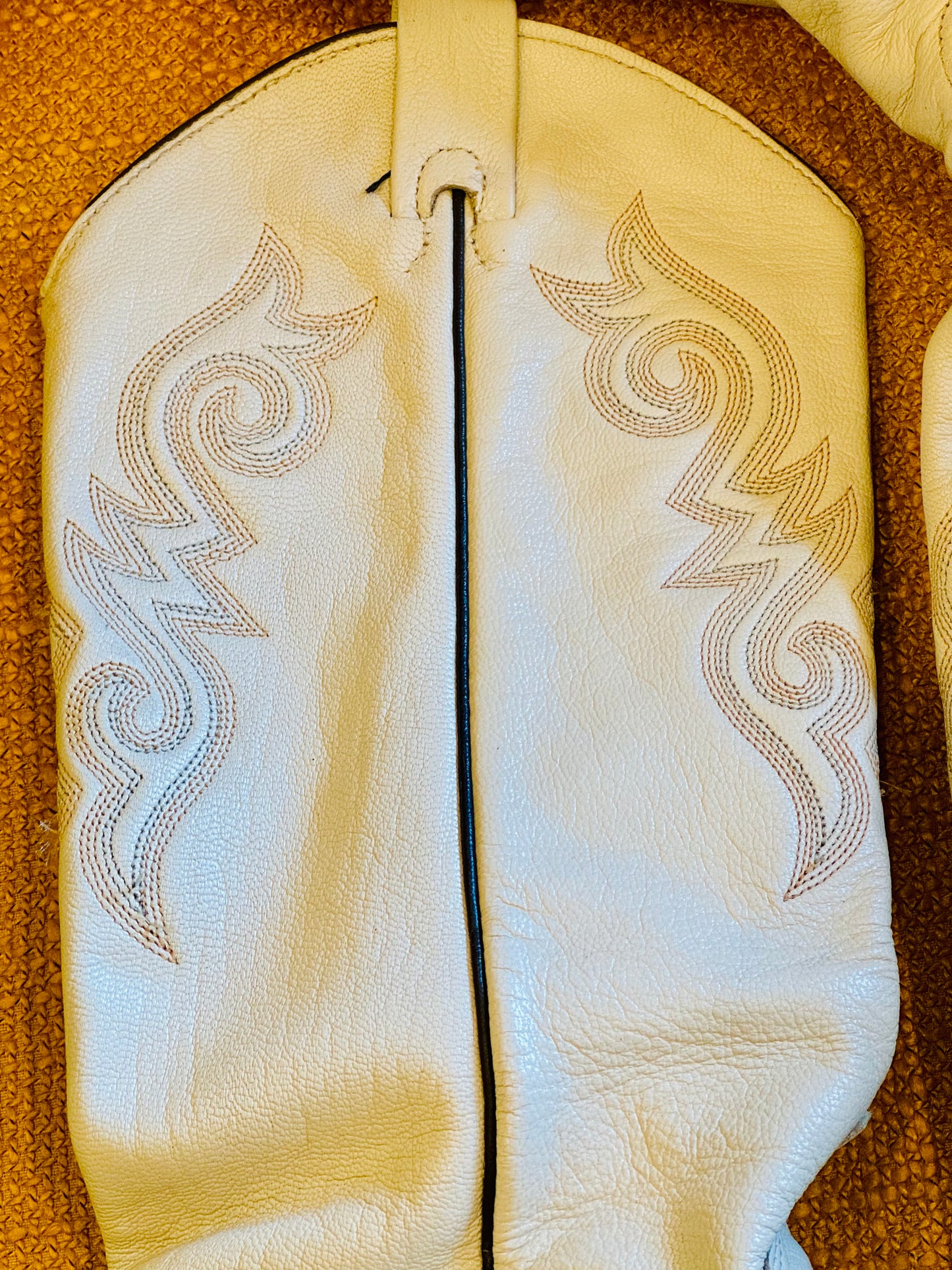 Vintage White Leather Cowgirl Boots 7.5