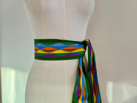 Vintage KENZO Woven Multi Color Tribal Sash