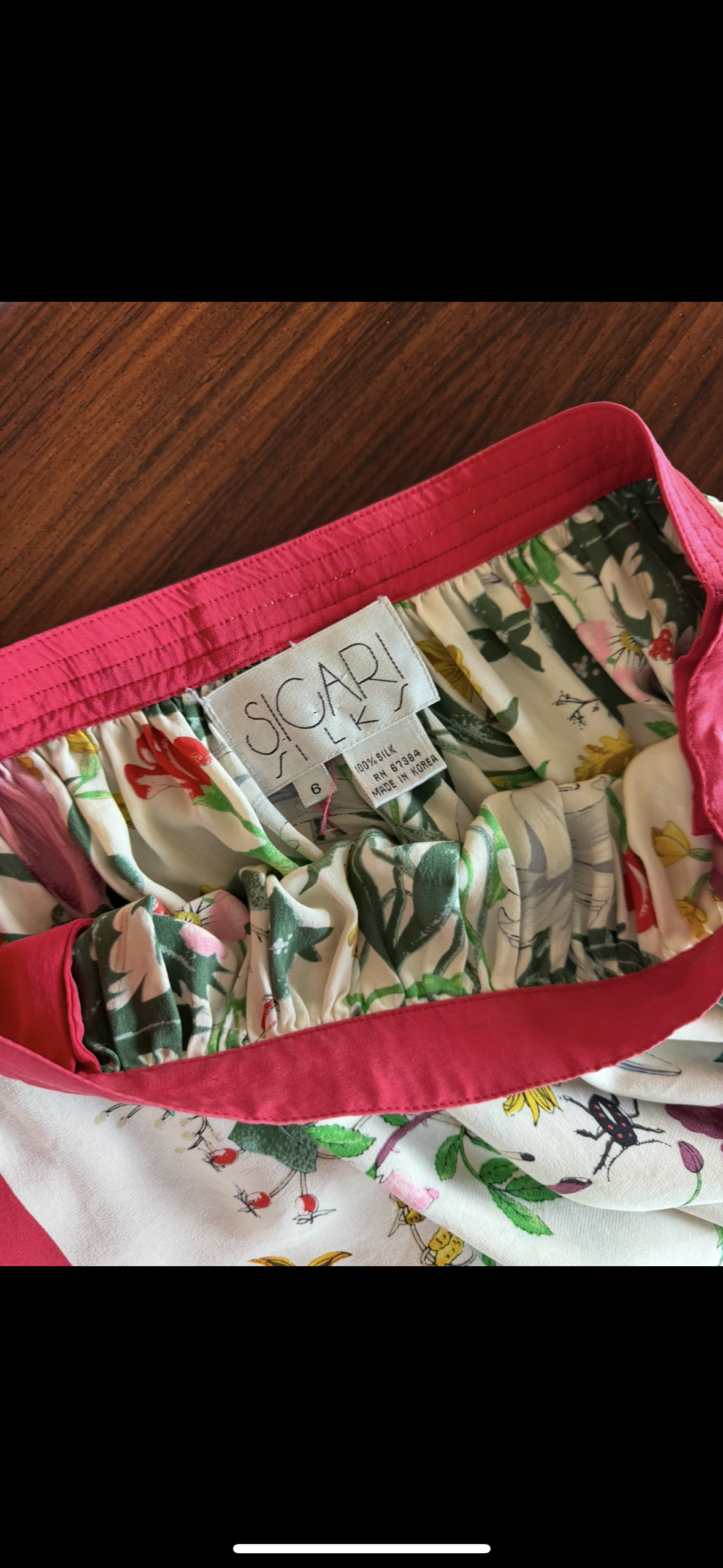 Vintage Silk Flora Print Skirt