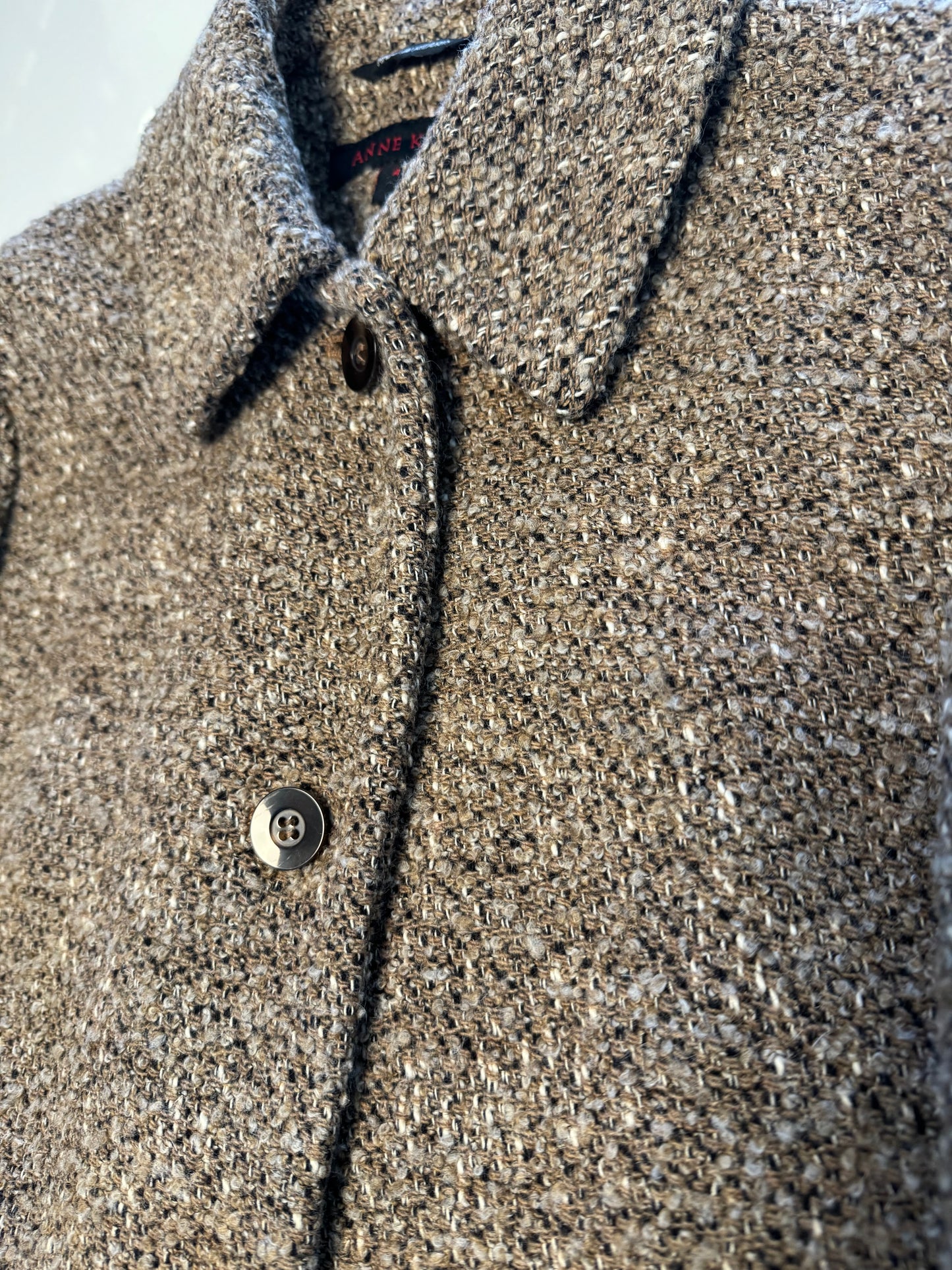 Vintage Anne Klein Teddy Bear Boucle Brown Coat