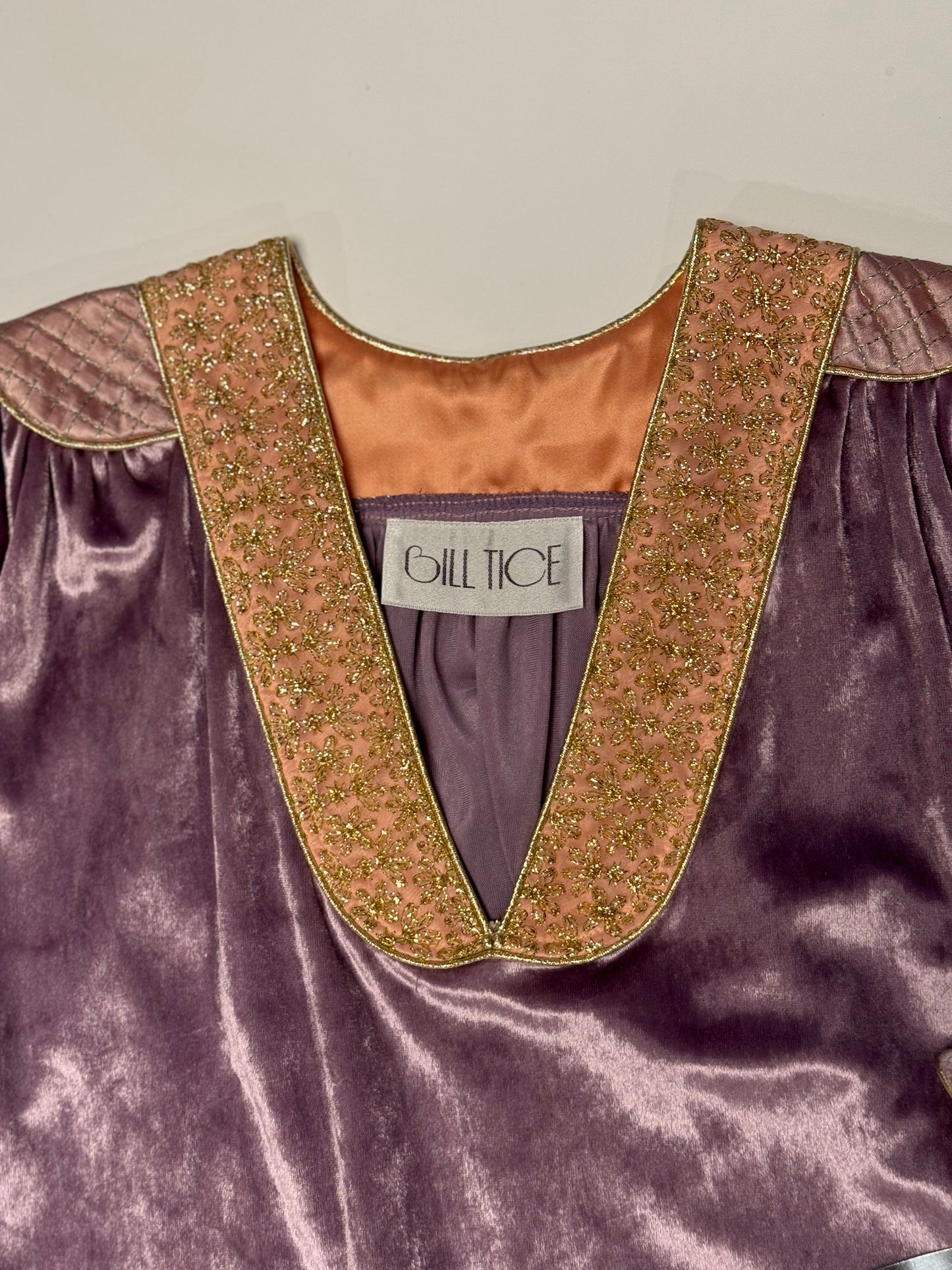 80's Bill Tice NWT Lilac Iridescent Velour Regal Caftan