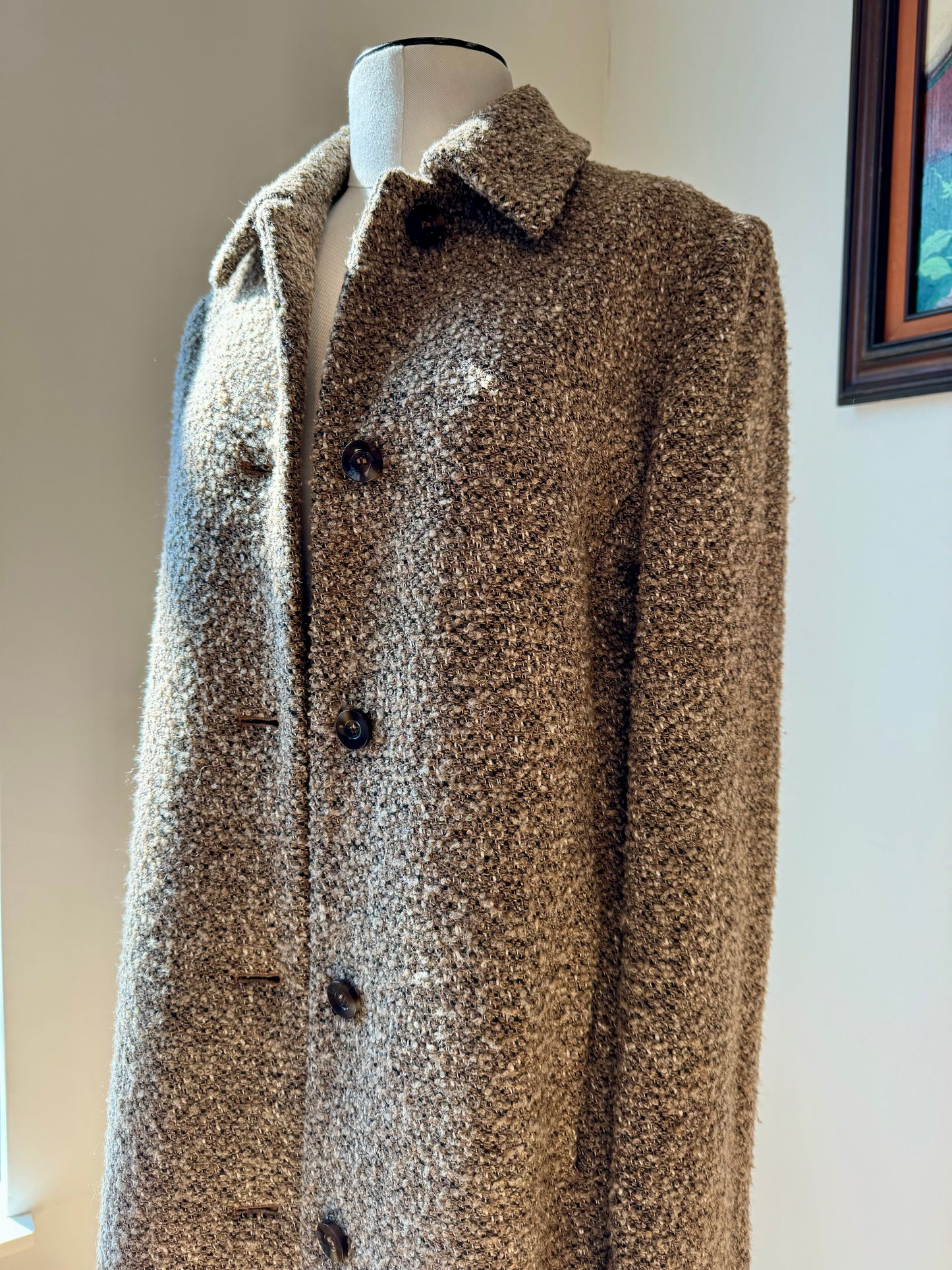 Vintage Anne Klein Teddy Bear Boucle Brown Coat