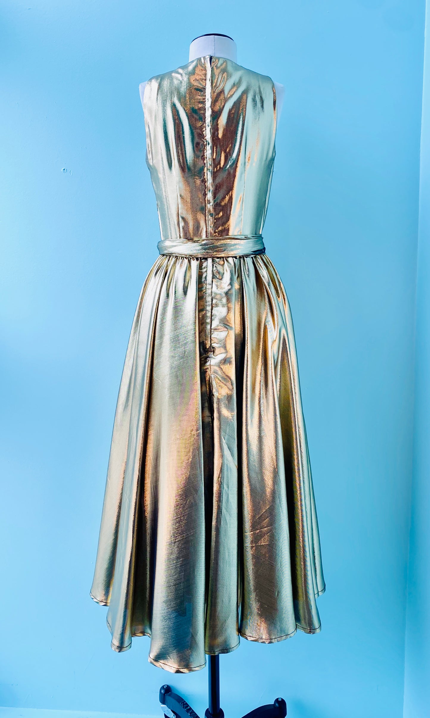 80s Gold Lame Party Dress