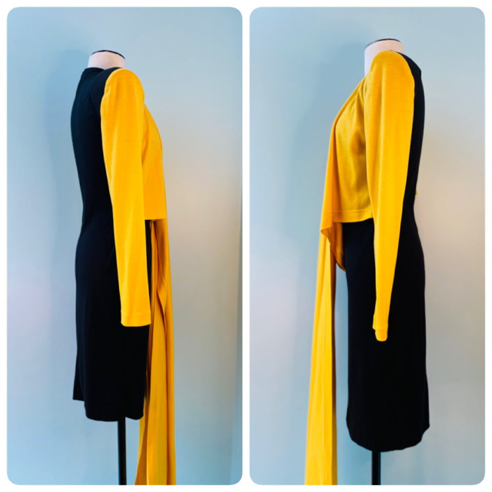 Rare Patrick Kelly Yellow and Black Shift Dress