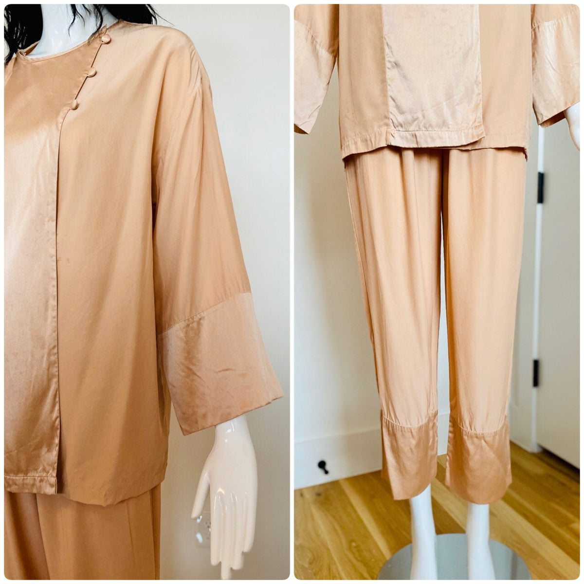 Valentino Silk Pale Pink Pajamas Pant Set Couture Loungewear Rare Ensemble