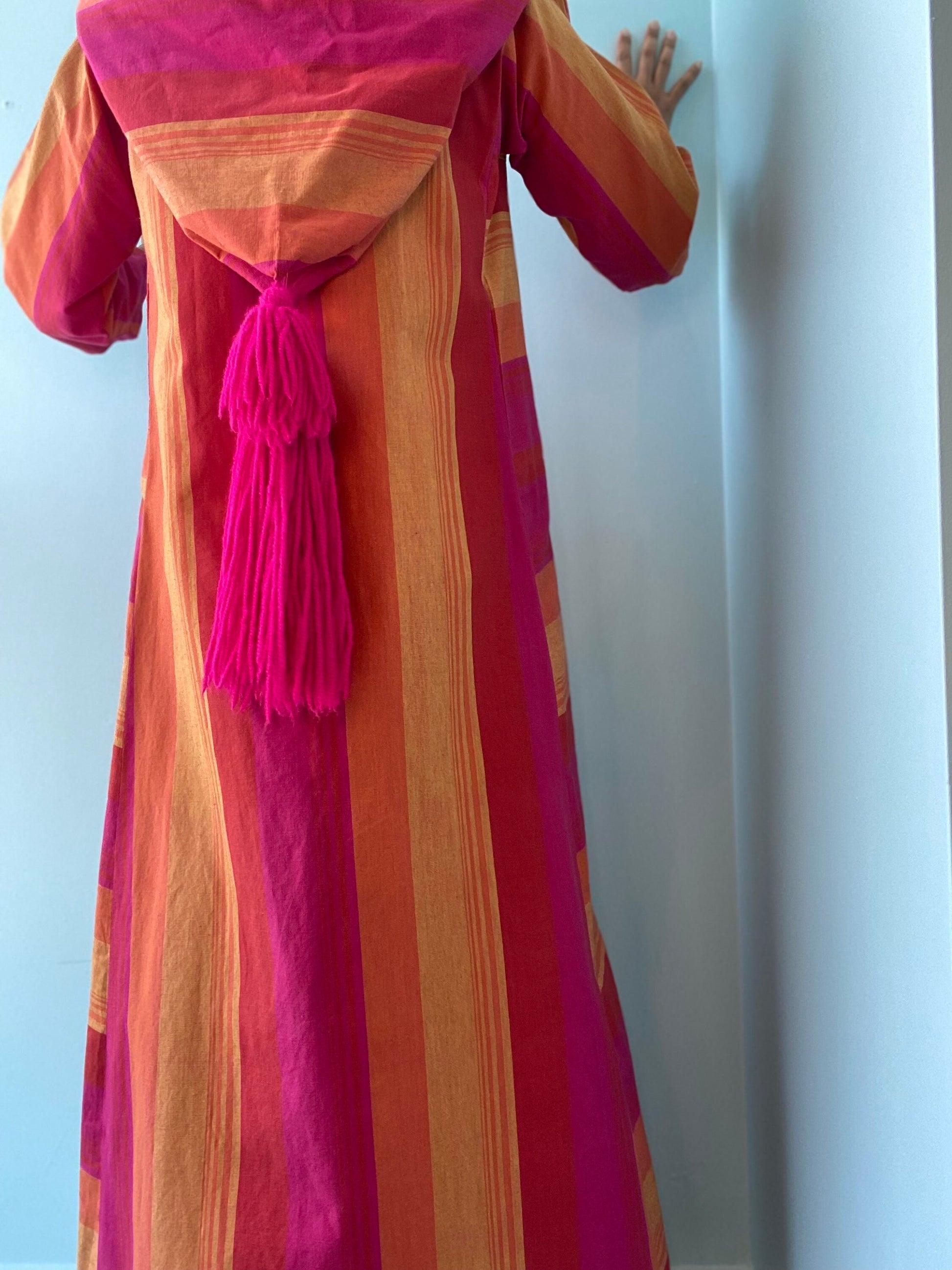 70s Josefa Cotton Hooded Caftan