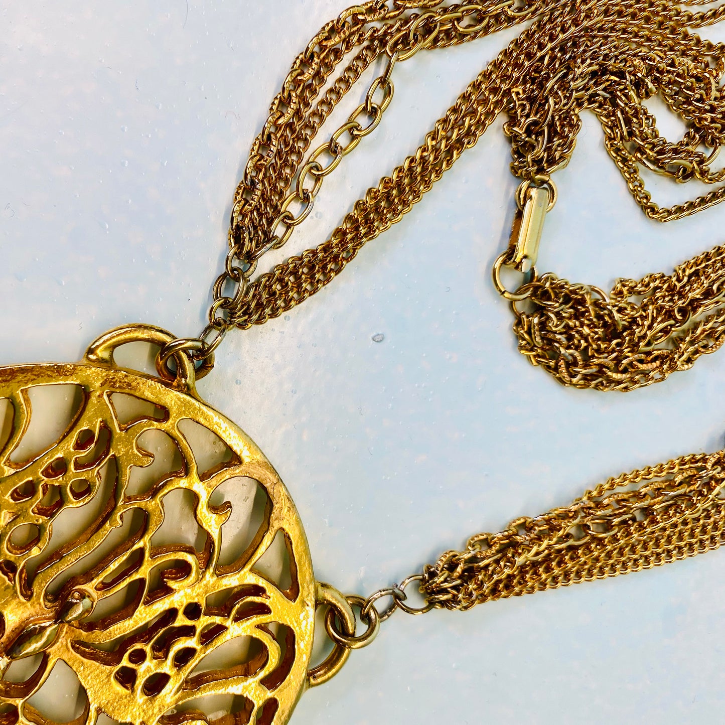 70s Signed Alexis Kirk Gold Massive Butterfly Pendant