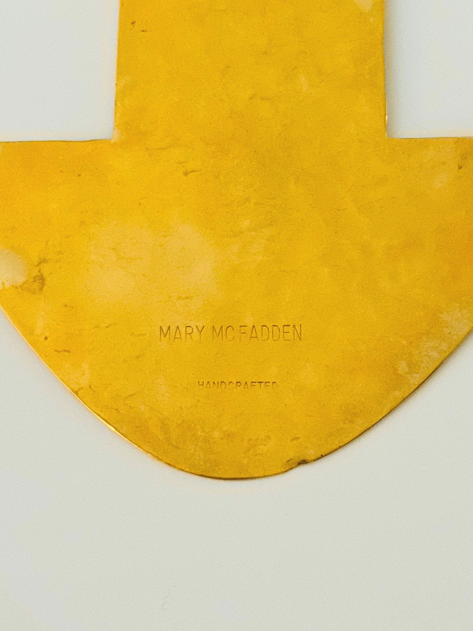 RARE 70s Mary McFadden Massive Gold Plated Pendant