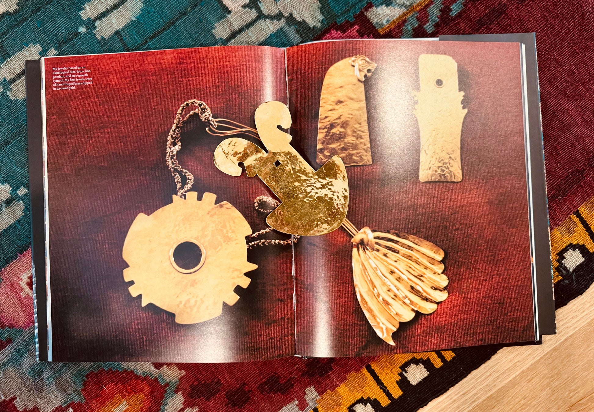 RARE 70s Mary McFadden Massive Gold Plated Pendant