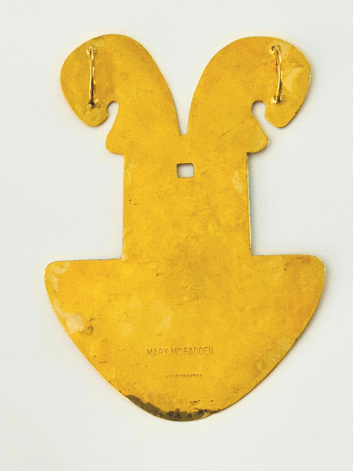 RARE 70s Mary McFadden Massive Gold Plated Pendant