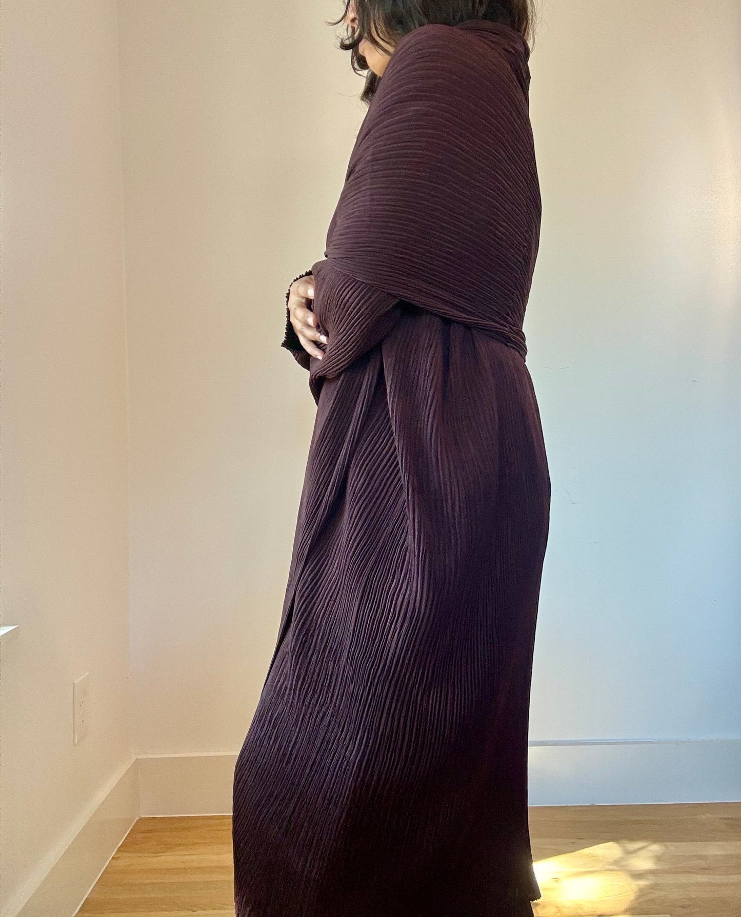 1996 Brown Issey Miyake Pleated Duster