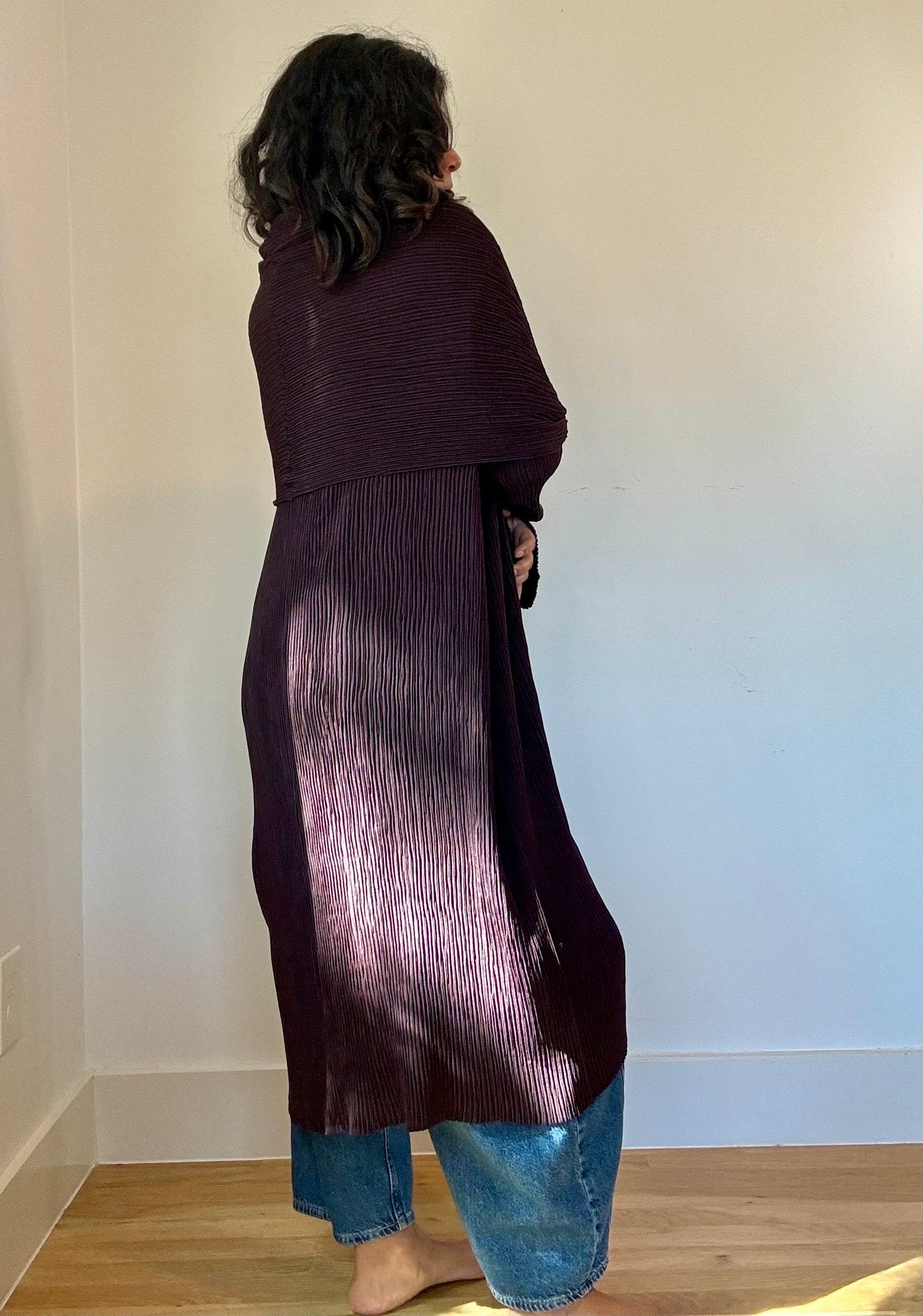 1996 Brown Issey Miyake Pleated Duster