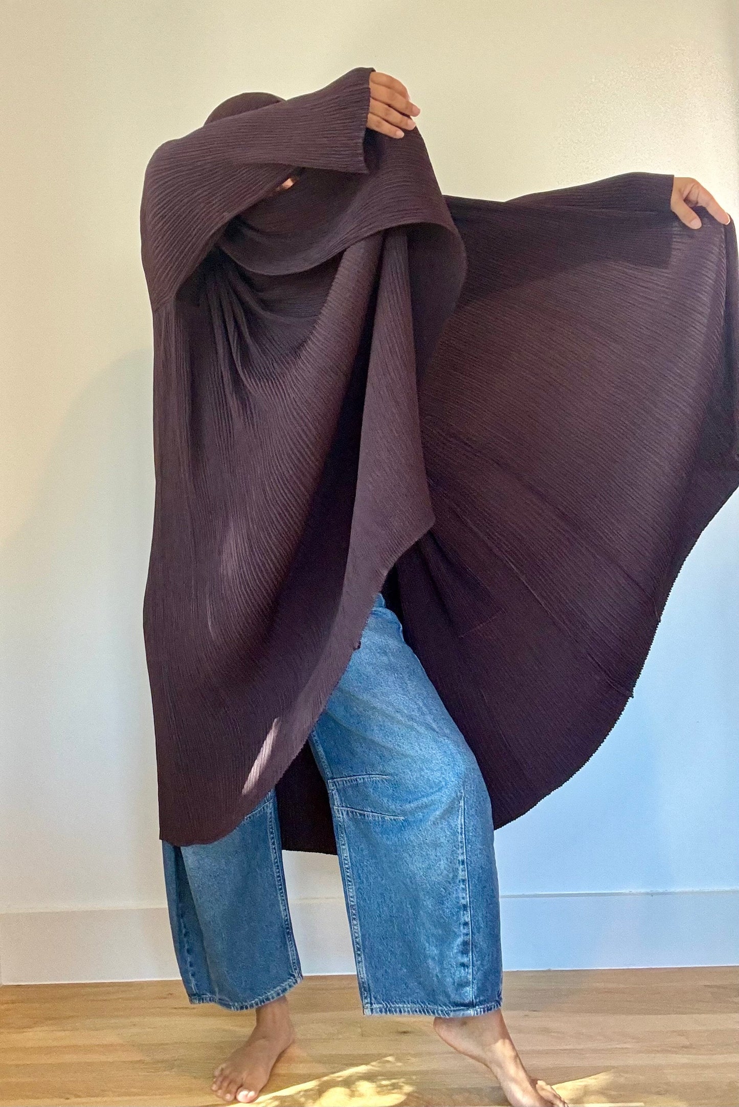 1996 Brown Issey Miyake Pleated Duster