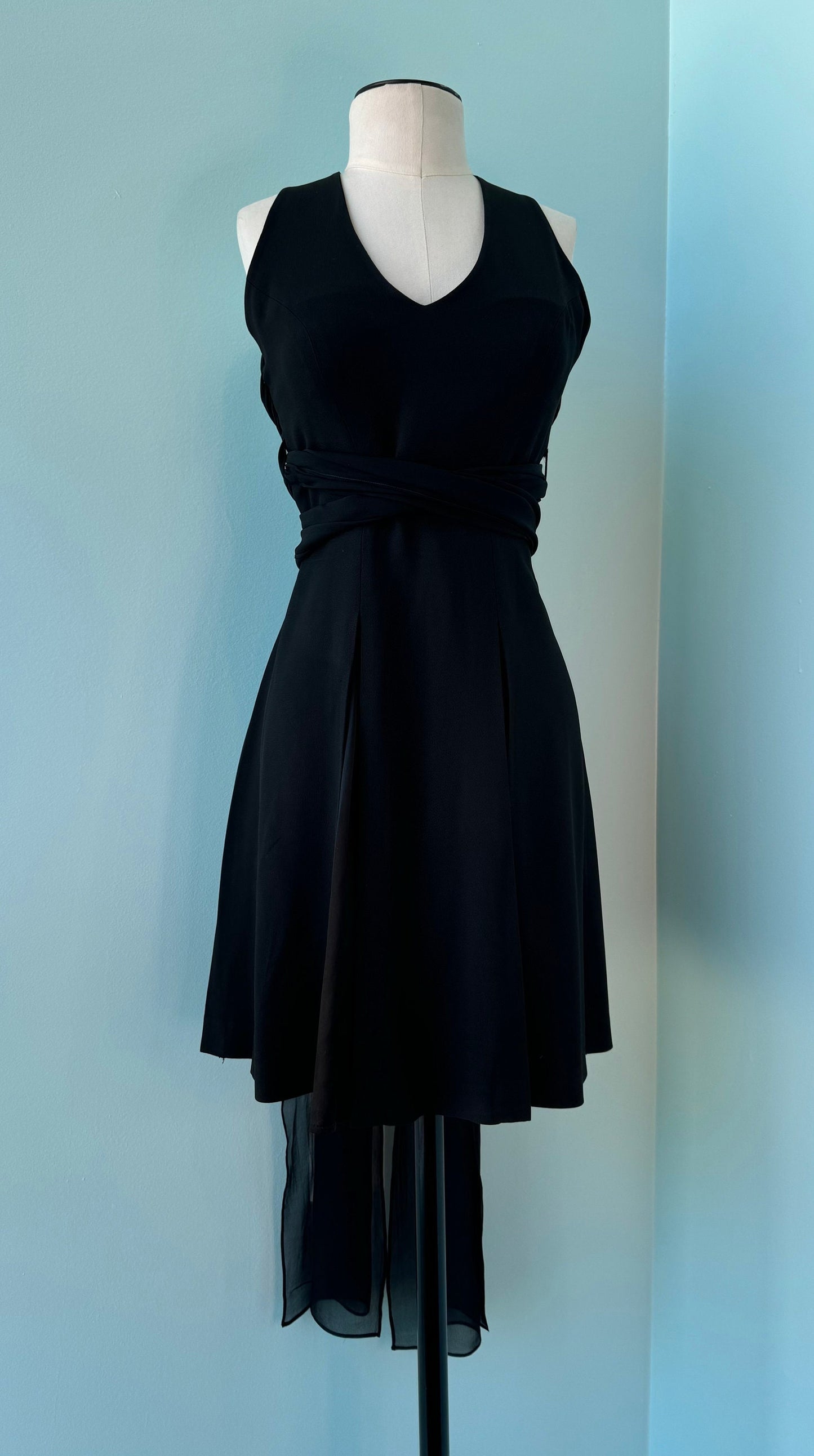 90s Emanuel Ungaro Sexy Black Halter Mini Dress